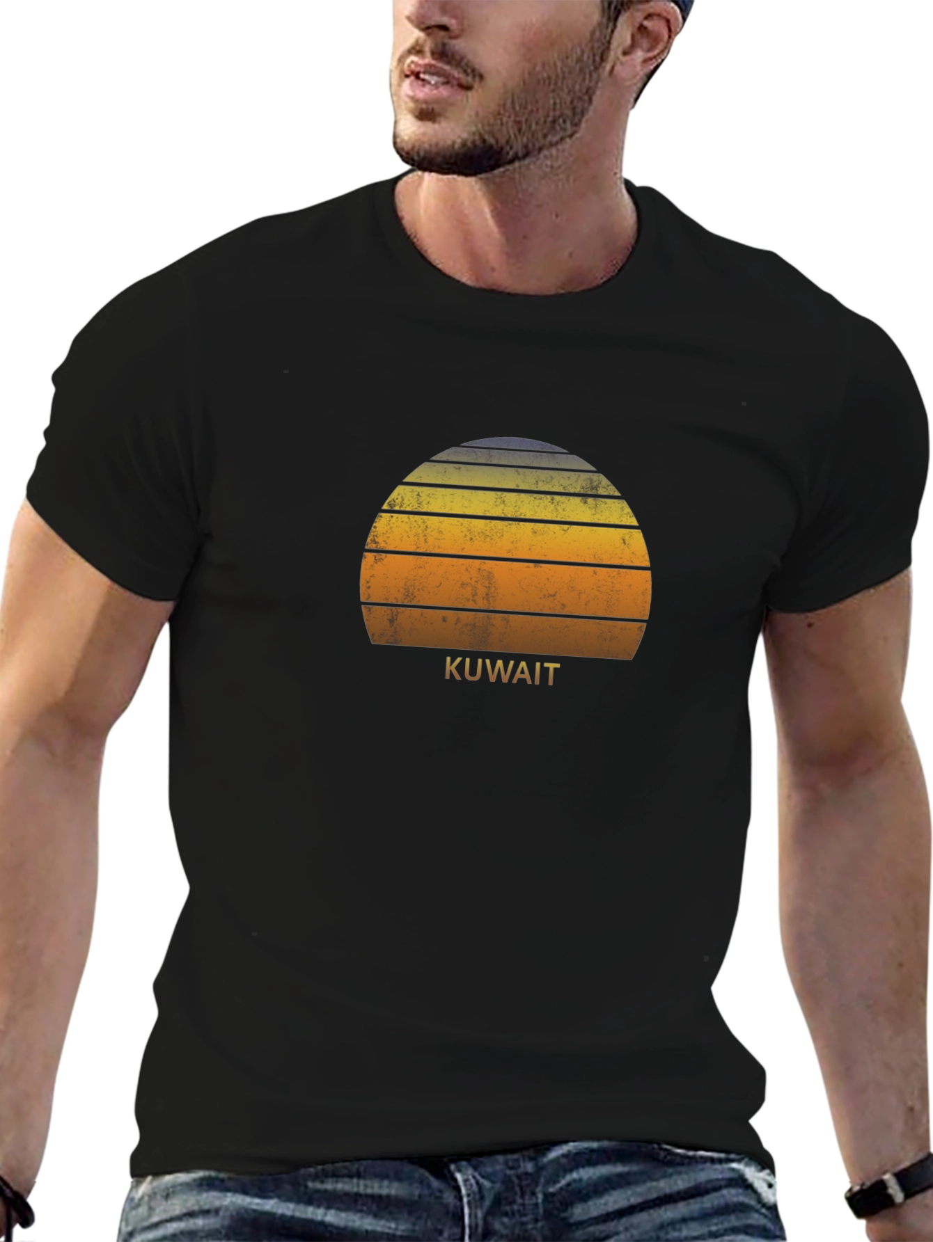 Kuwait Sunset T-Shirt Retro Style Tee