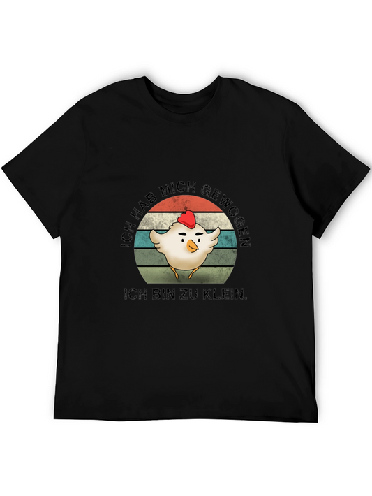 Chicken Graphic Tee - Ich Hab Mich Gewogen - Small Size Humor