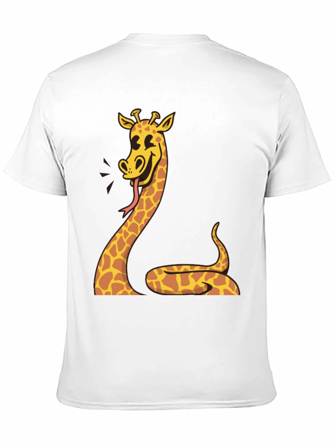 Giraffe Snake Graphic Tee - Unique Mens Black T-Shirt