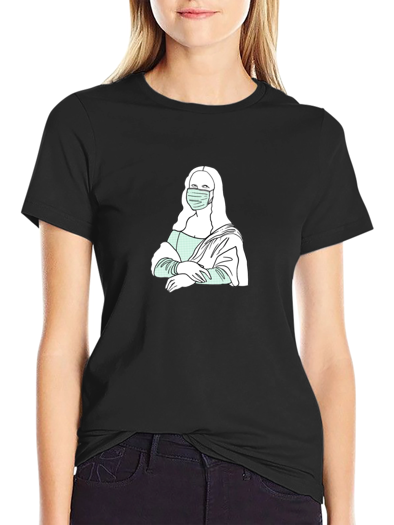 Masked Mona Lisa Graphic Tee