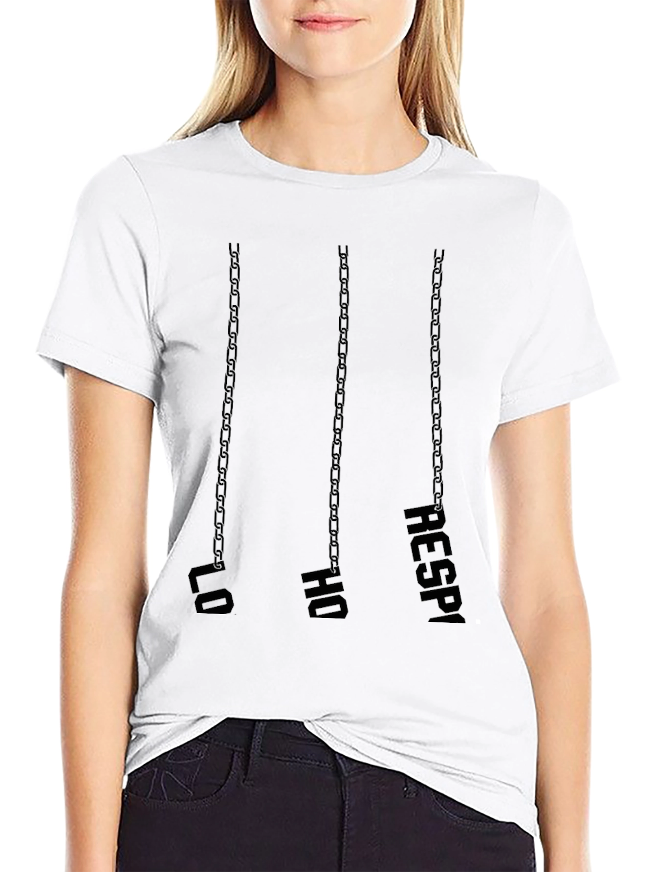 Lo Ho Respi Chain Print Black T-Shirt