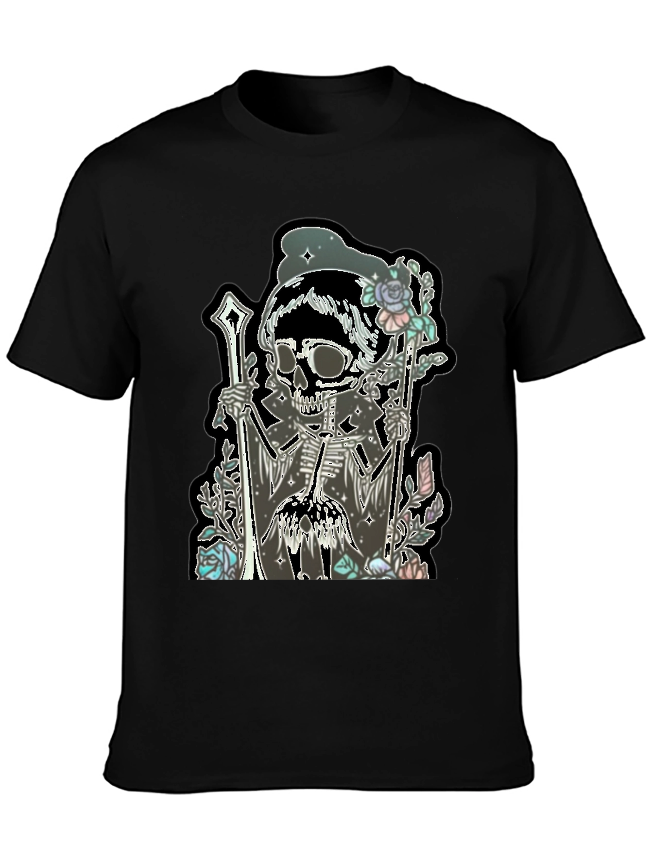 Skull & Roses Graphic T-Shirt - Emo Style