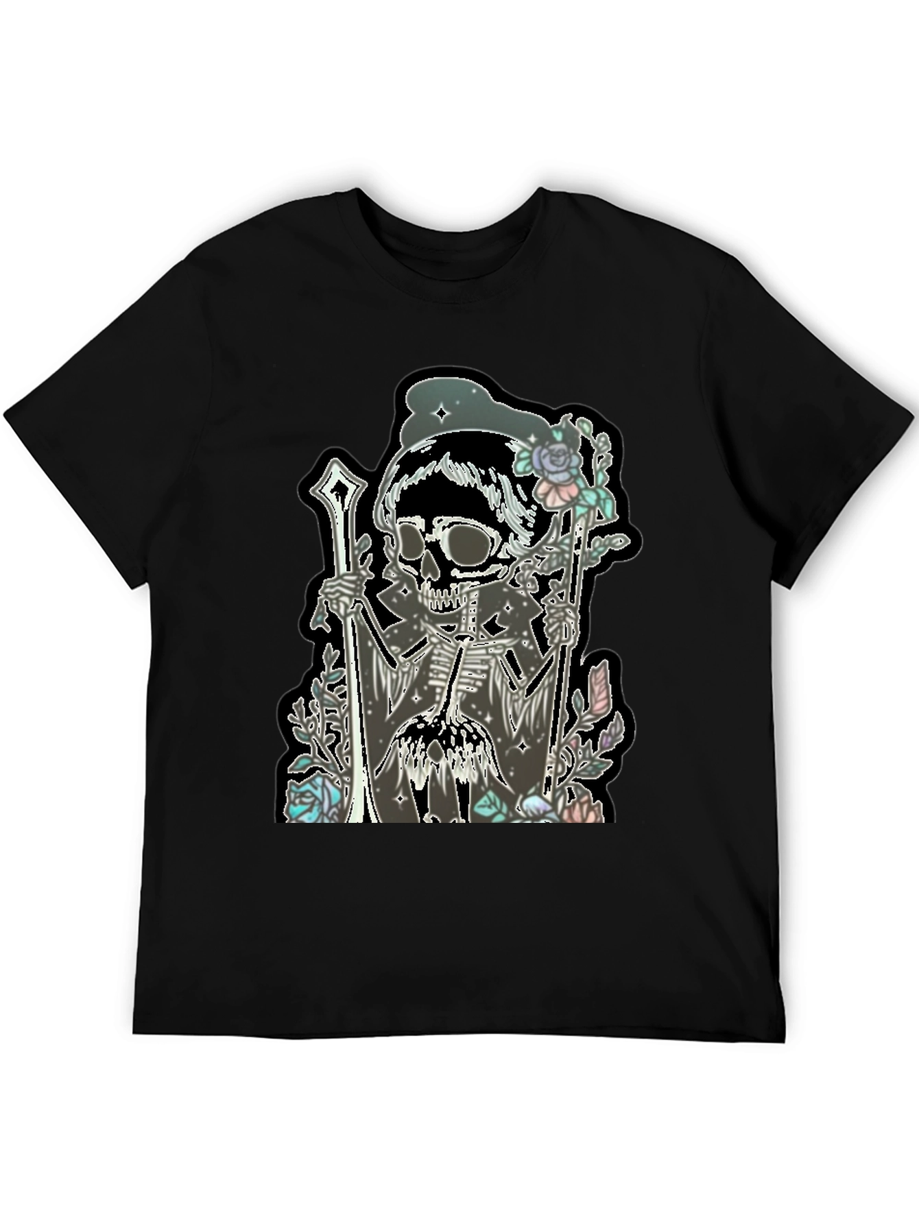 Skull & Roses Graphic T-Shirt - Emo Style