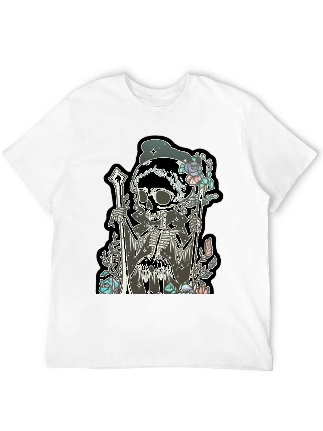 Skull & Roses Graphic T-Shirt - Emo Style