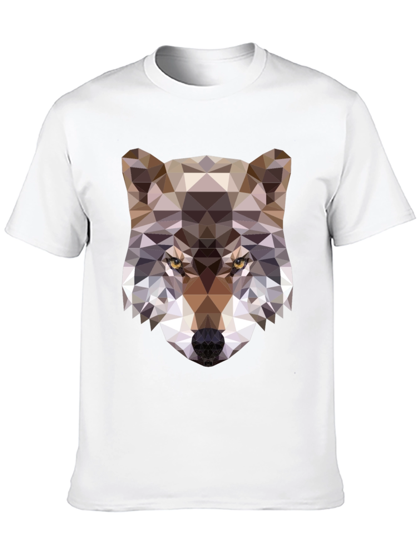 Geometric Wolf Graphic Tee - Modern Animal Print Shirt