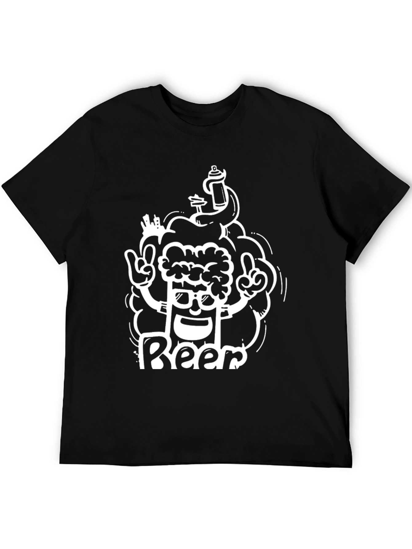 Cool Beer Graphic Black T-Shirt