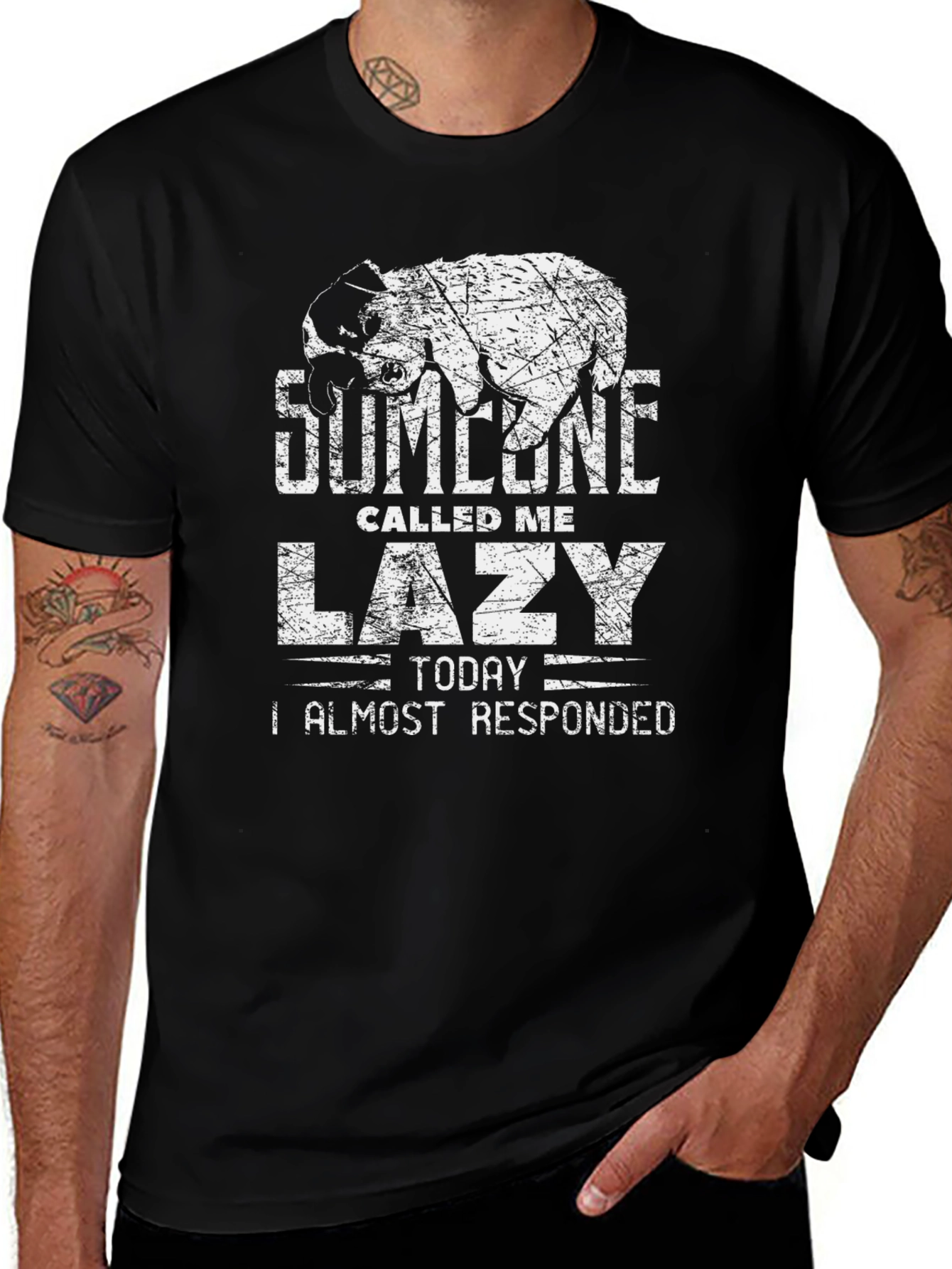 Lazy Bear Graphic Tee - Funny Sarcastic T-Shirt
