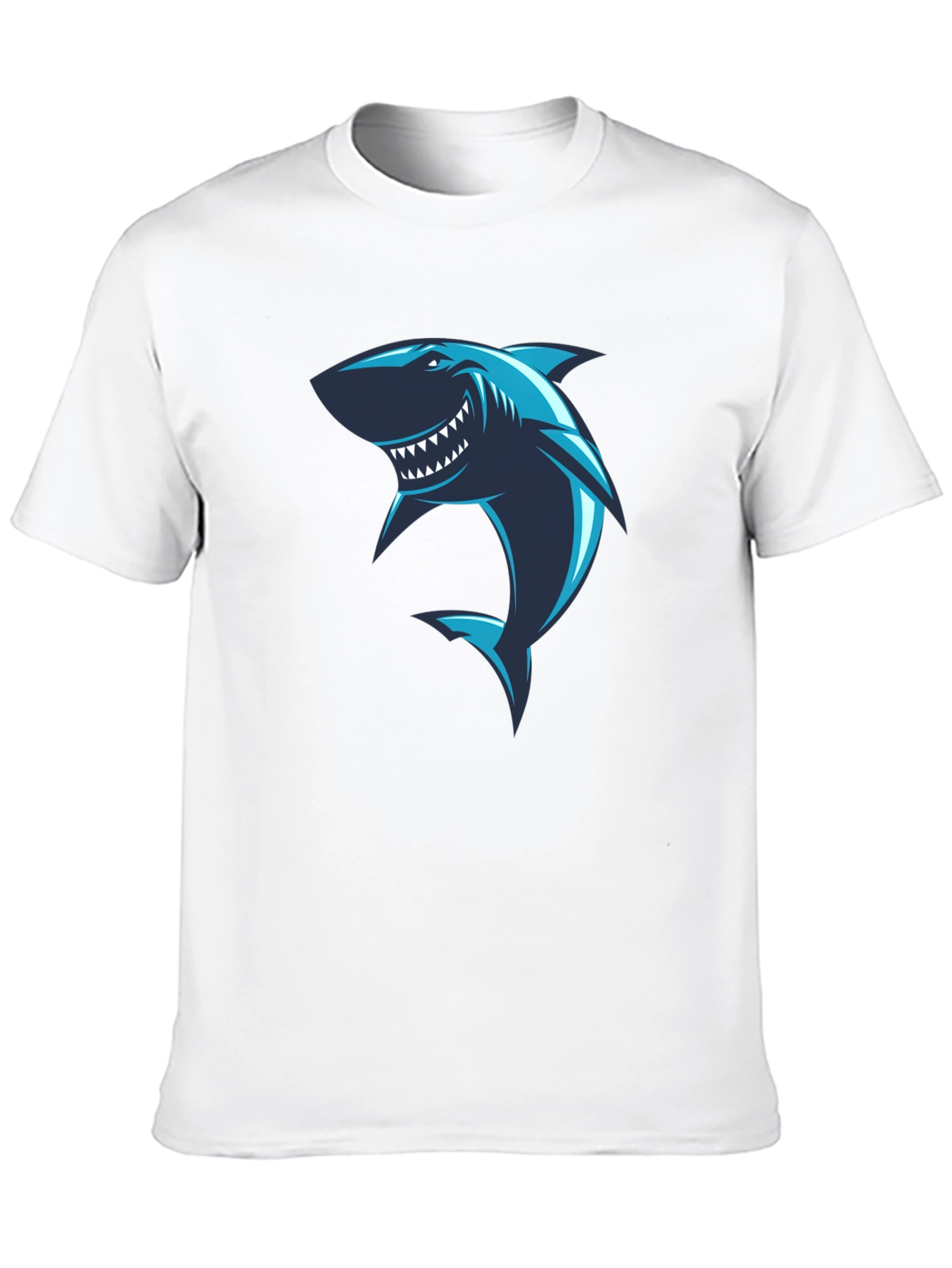Shark Graphic Print Black T-Shirt