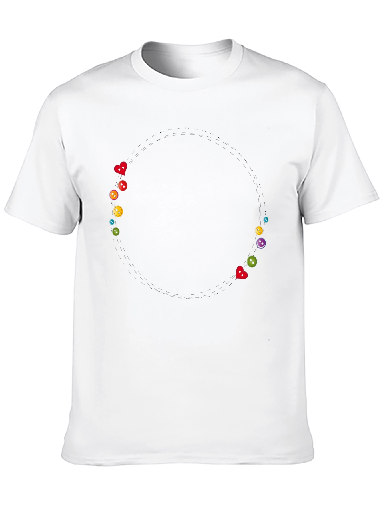 Whimsical Buttons Black Tee