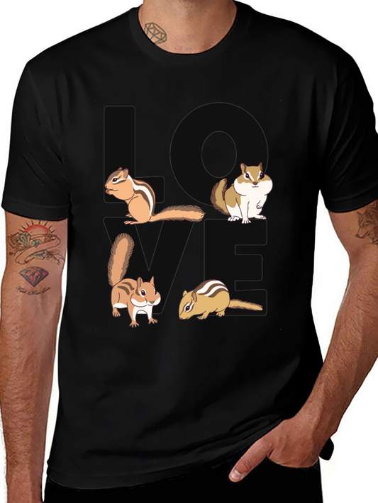 Chipmunk Love Graphic T-Shirt - Black
