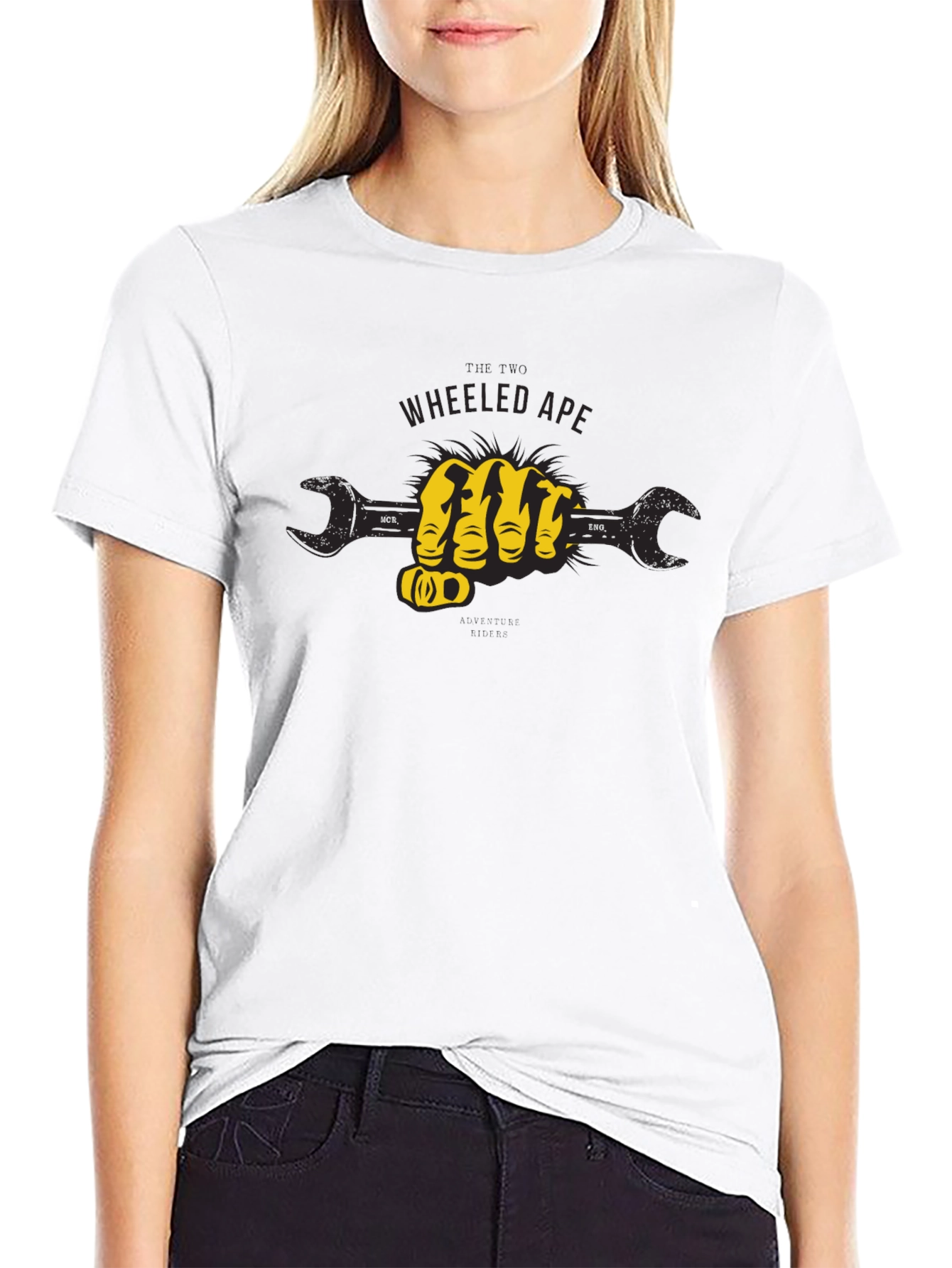 Wheeled Ape Wrench Fist Graphic T-Shirt