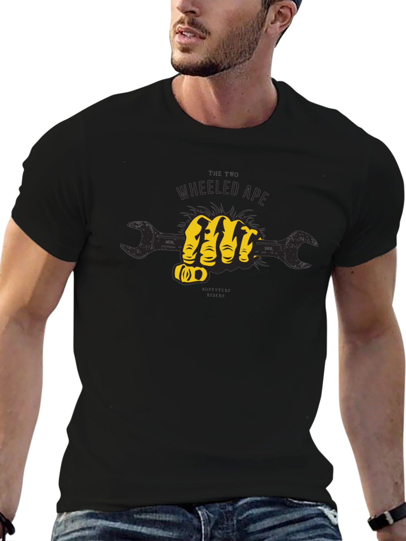 Wheeled Ape Wrench Fist Graphic T-Shirt