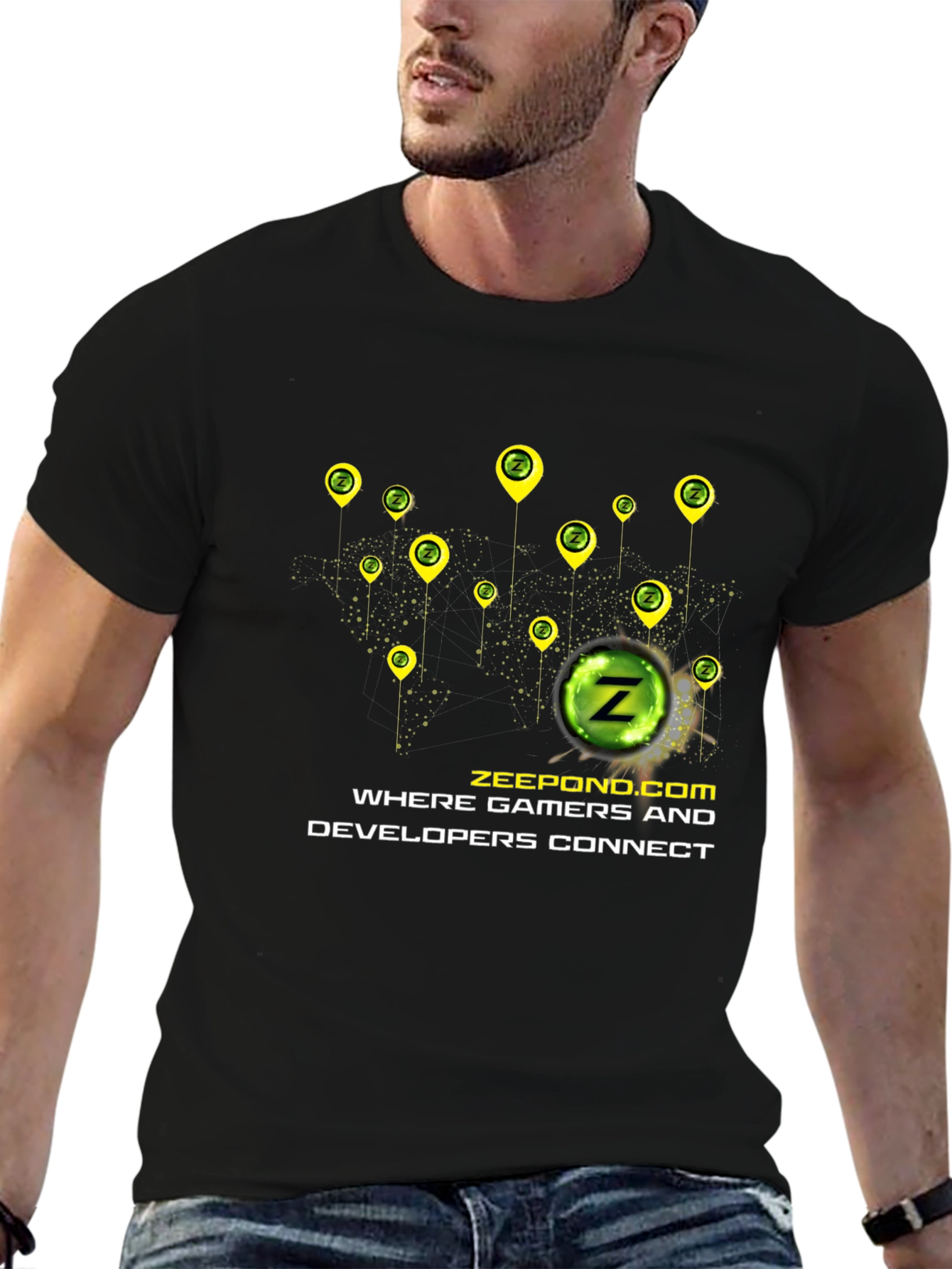 Zeepond Gamer Developer Connect Black T-Shirt