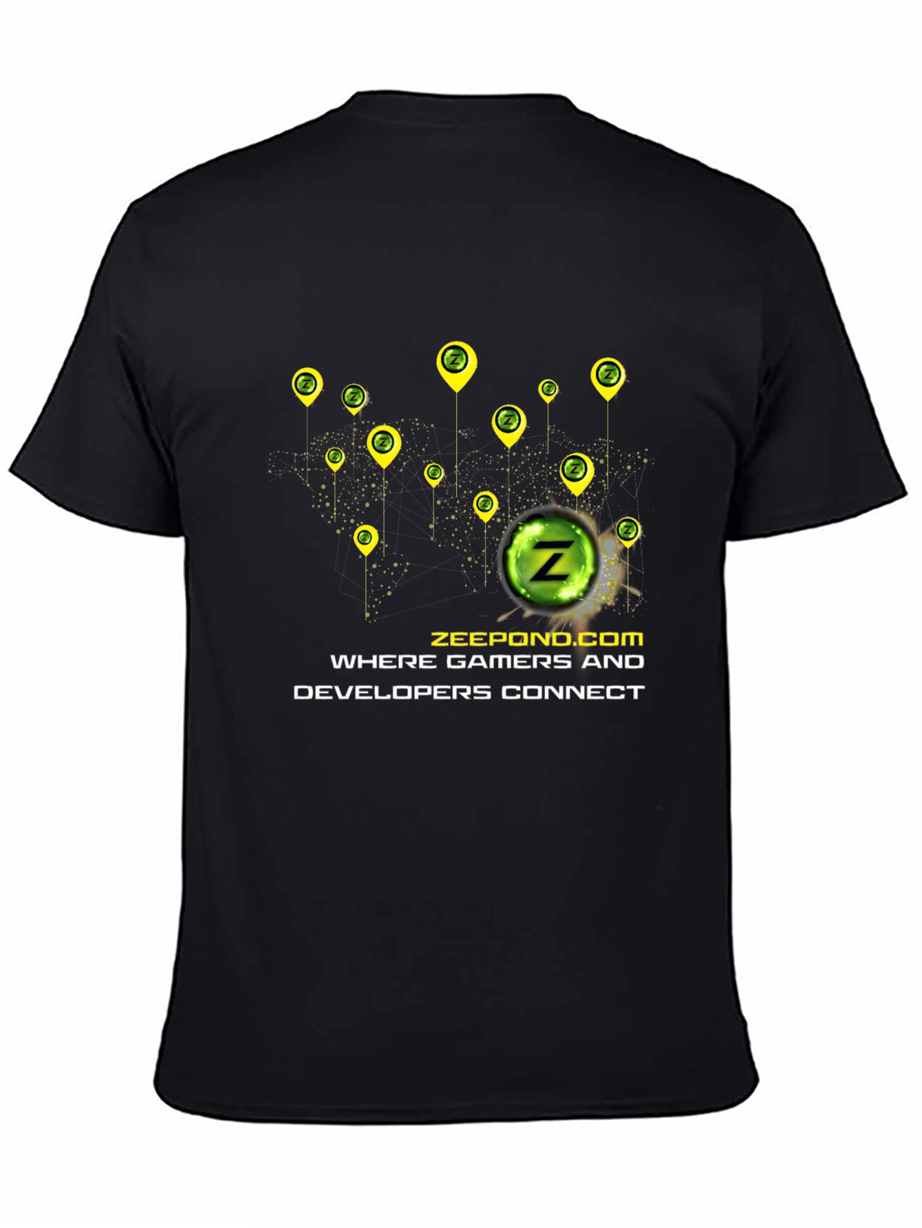 Zeepond Gamer Developer Connect Black T-Shirt
