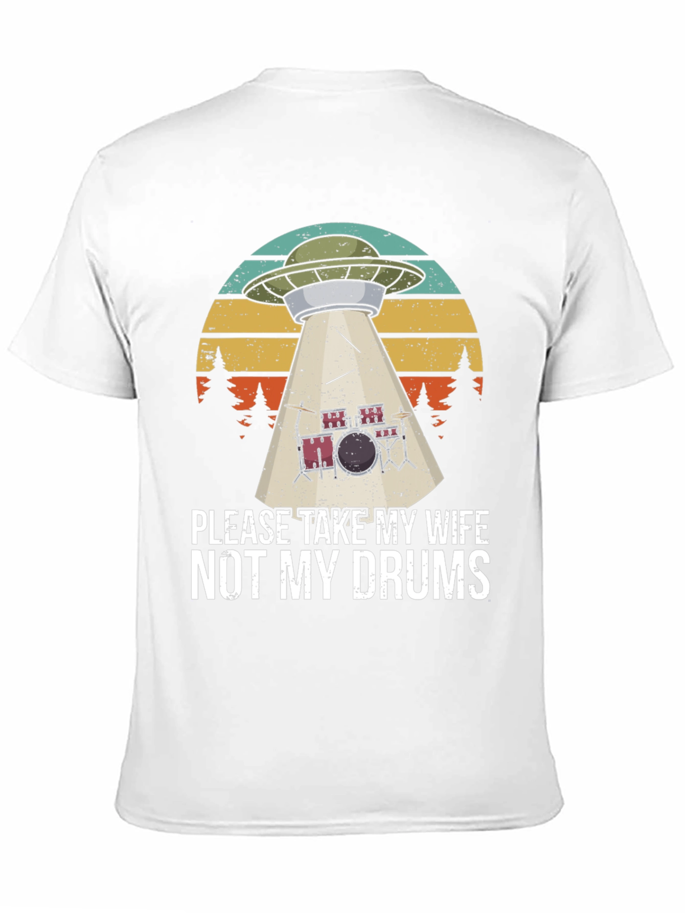 Funny UFO Abduction Drums T-Shirt