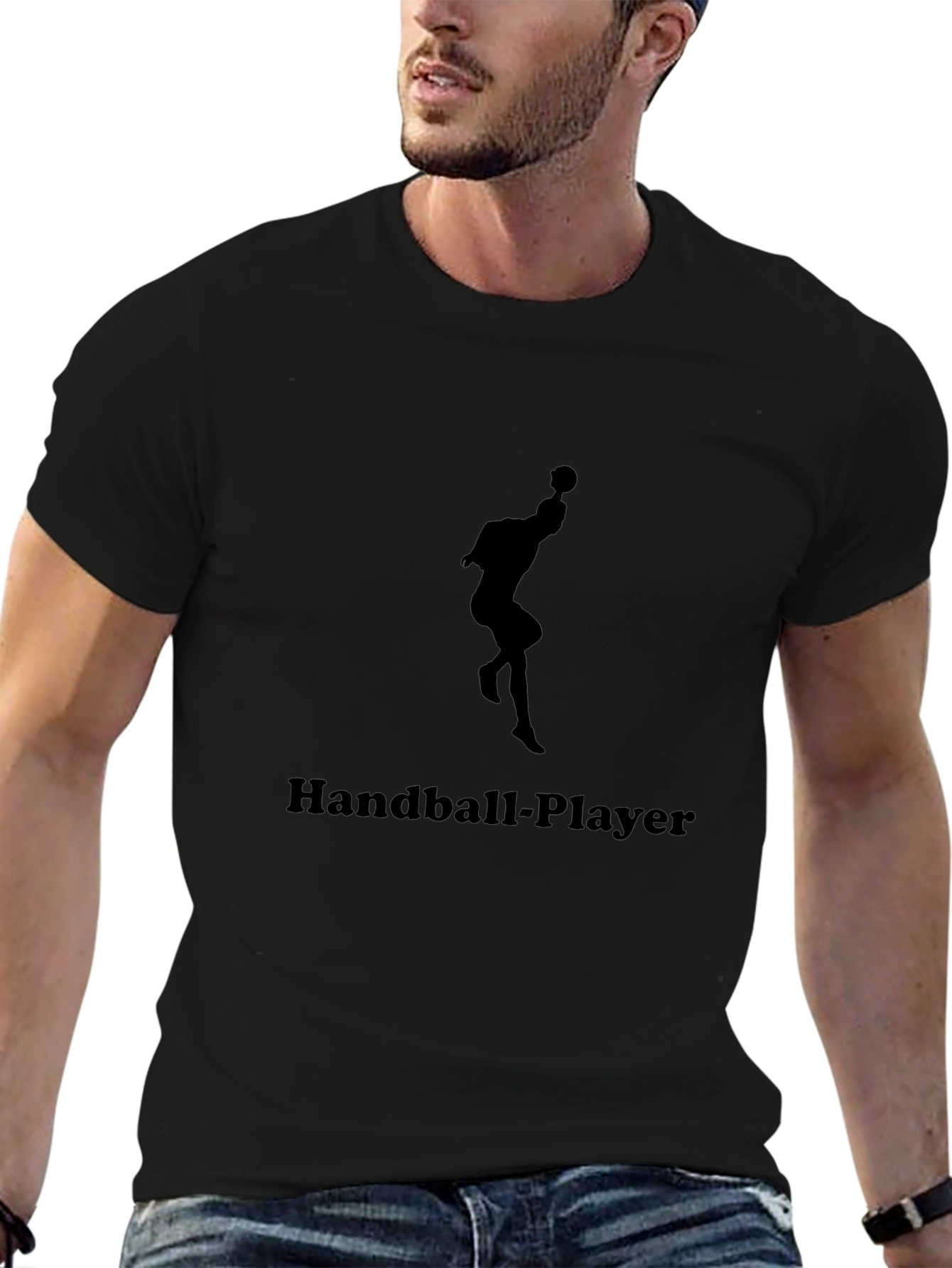 Handball Player Graphic Tee - Black