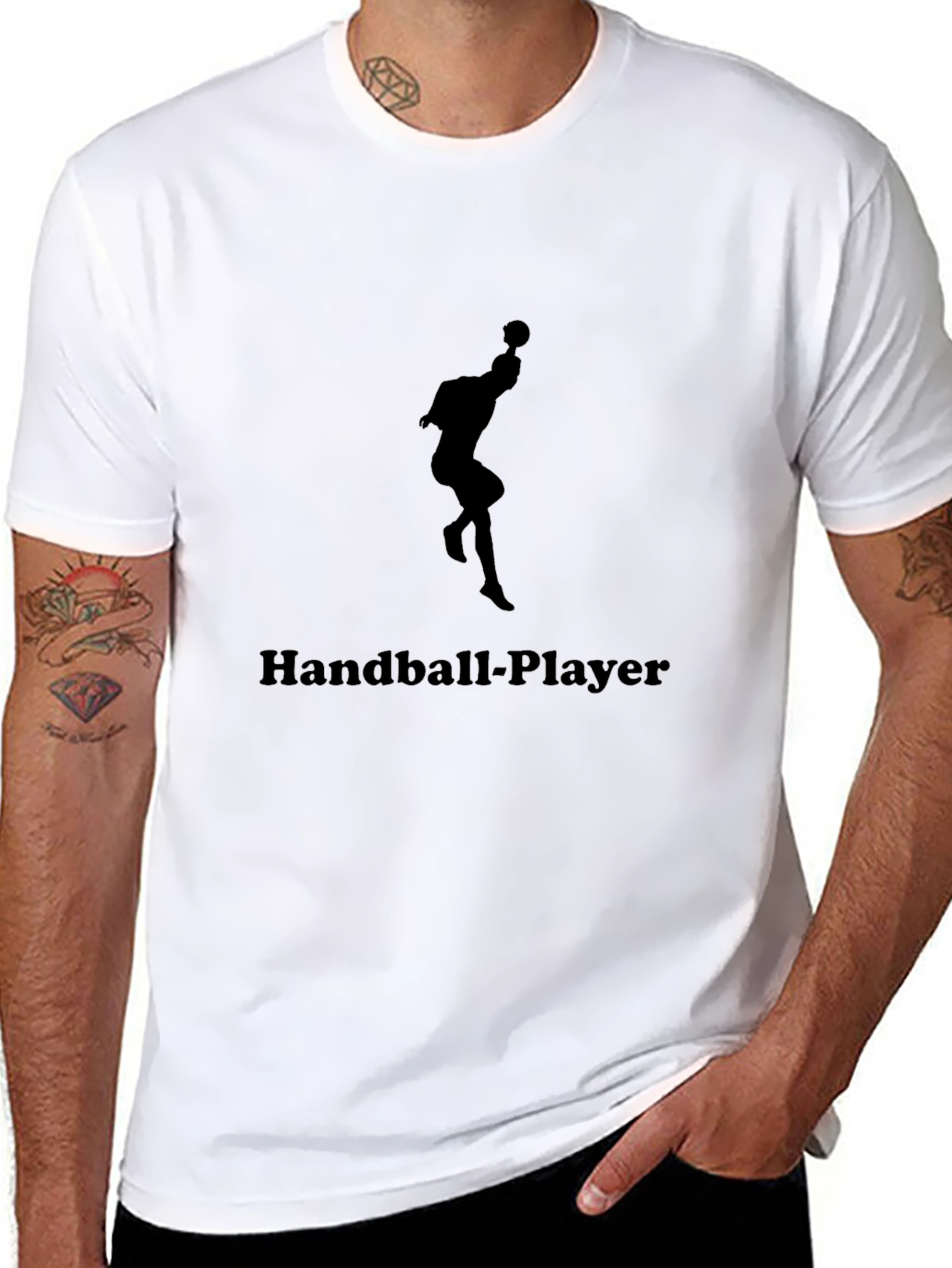 Handball Player Graphic Tee - Black