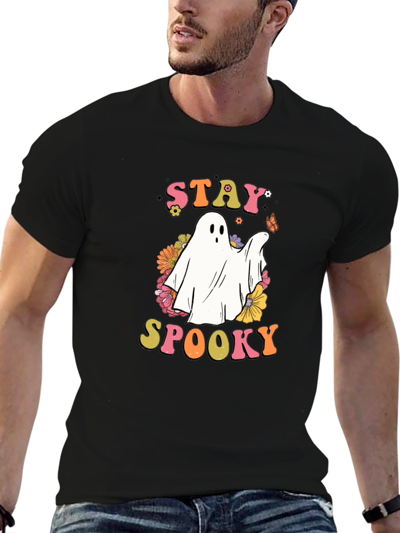 Stay Spooky Ghost Graphic T-Shirt