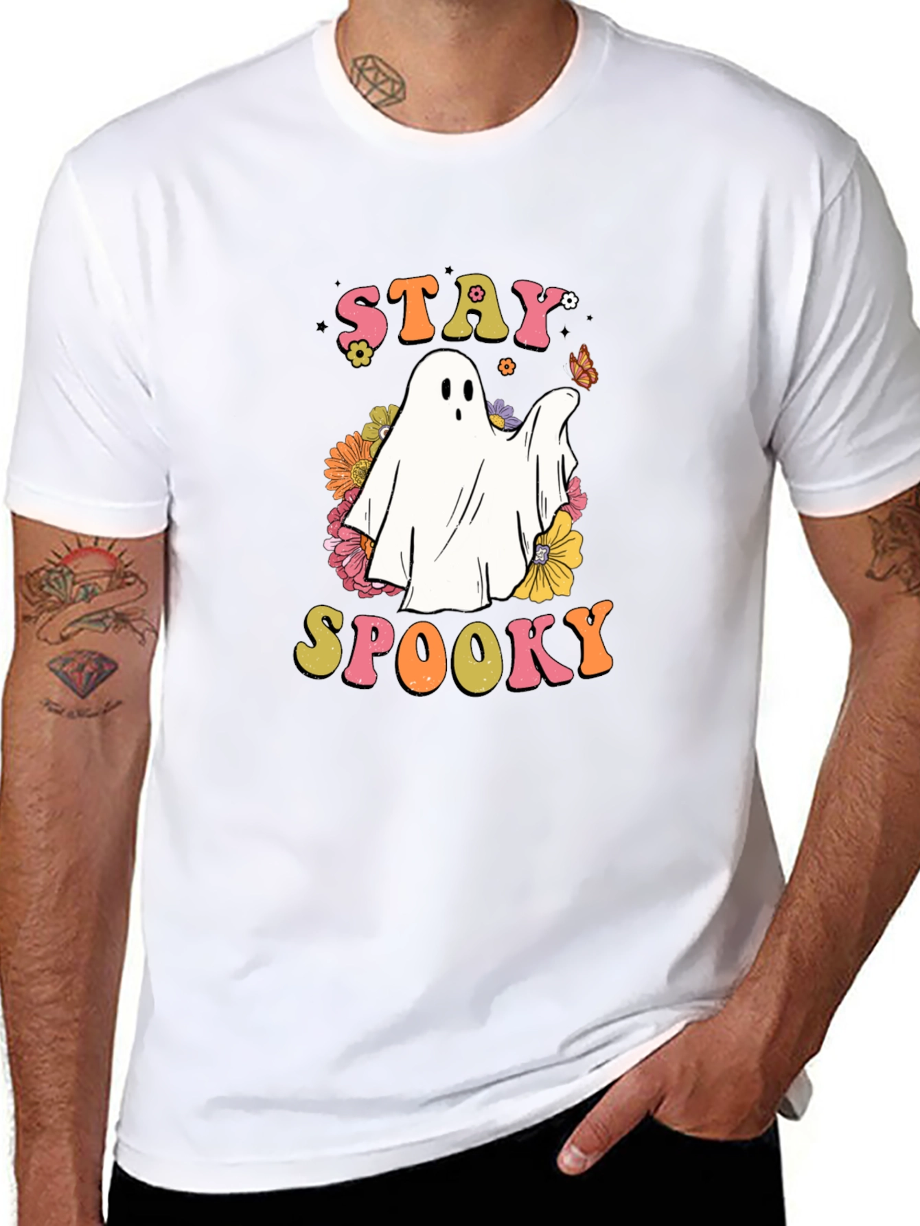 Stay Spooky Ghost Graphic T-Shirt