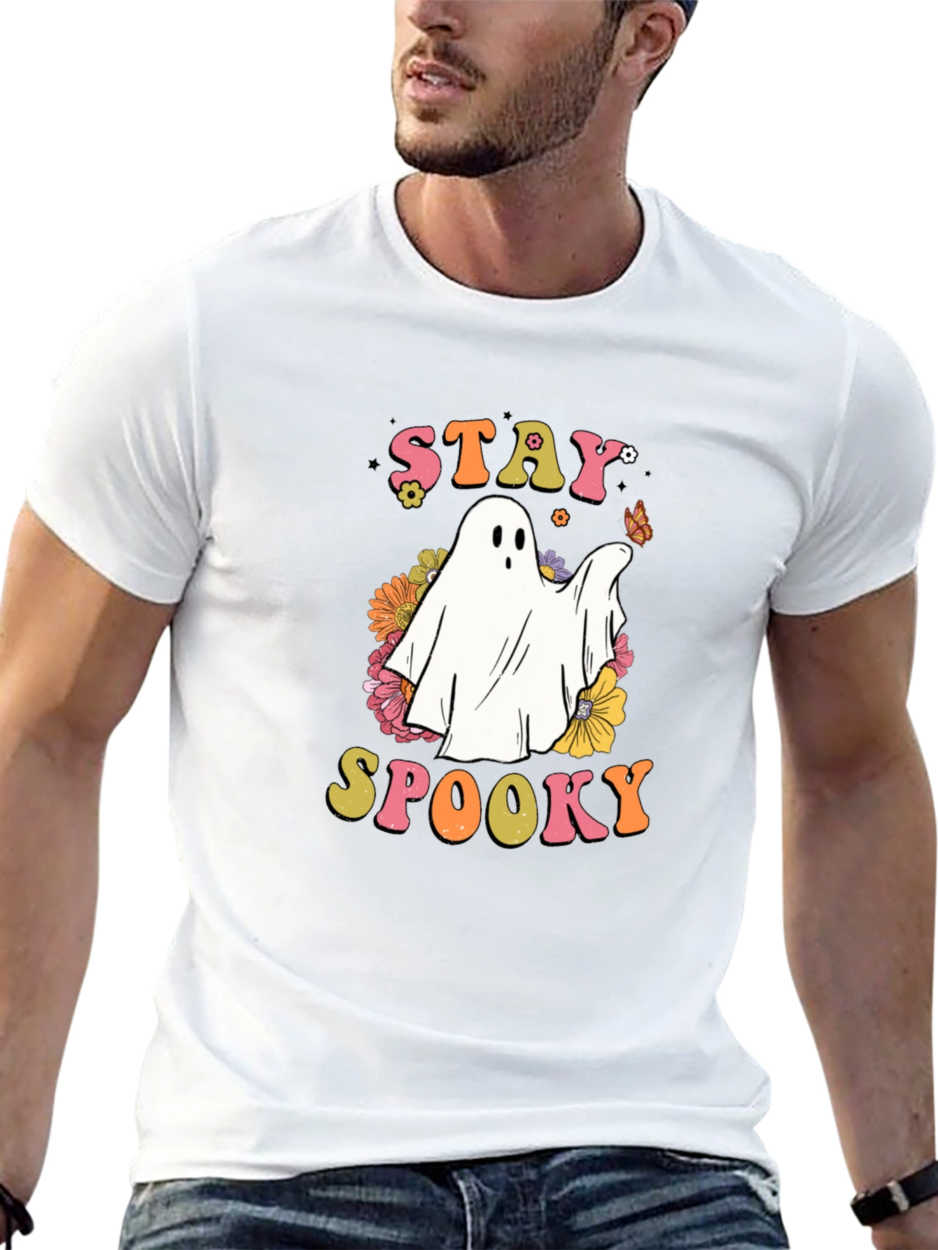 Stay Spooky Ghost Graphic T-Shirt