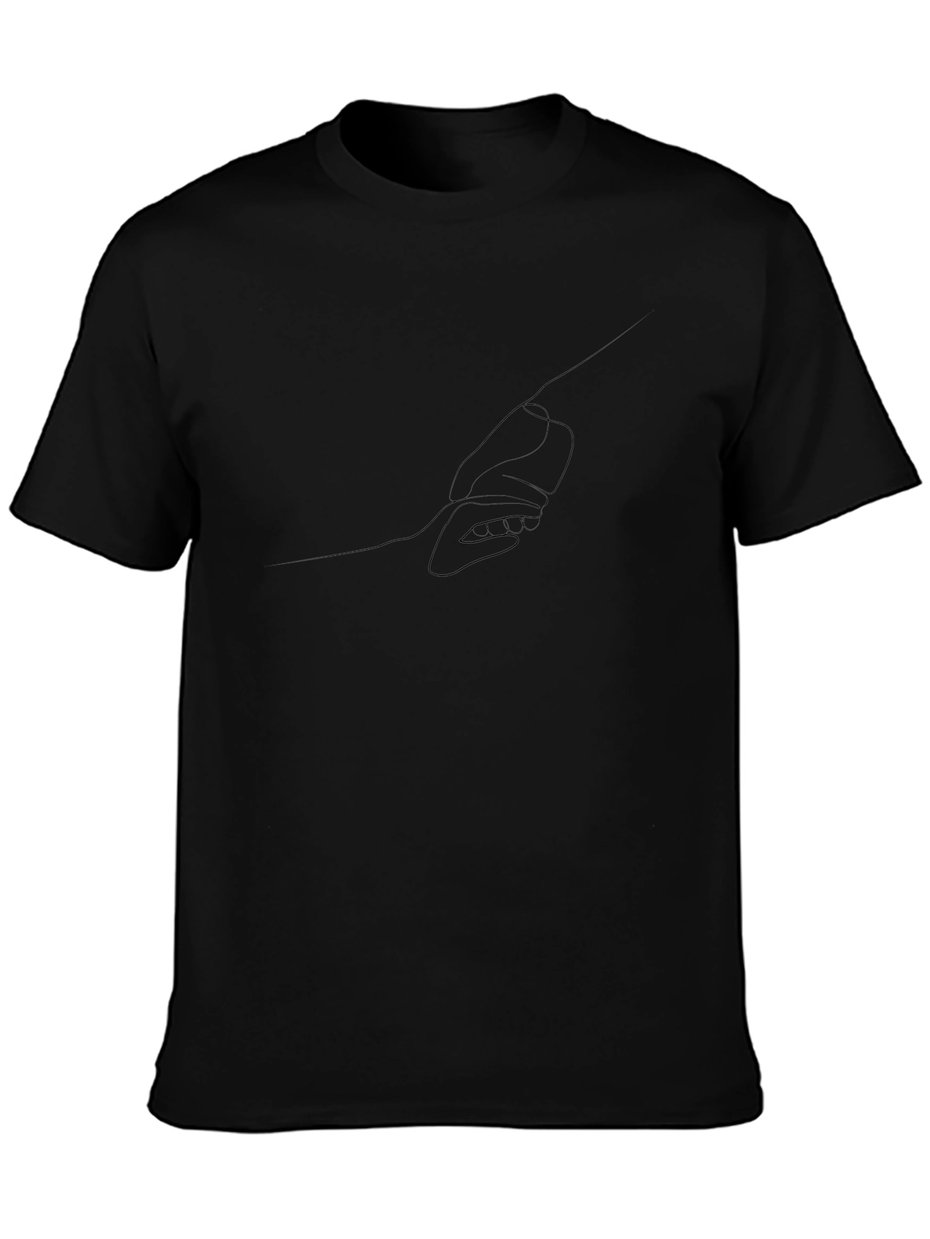 Minimalist Hand-Holding Graphic Tee - Black Unisex