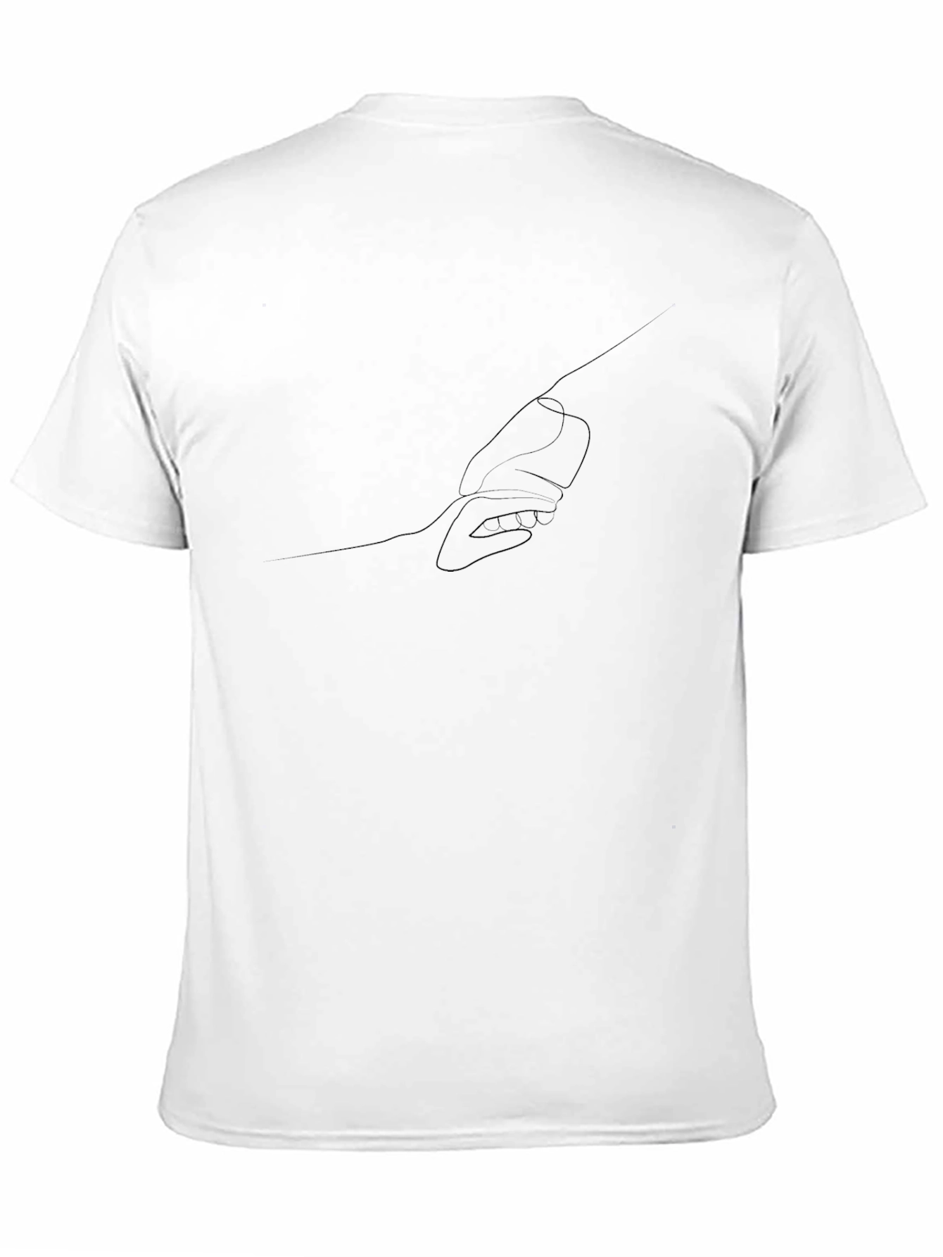 Minimalist Hand-Holding Graphic Tee - Black Unisex