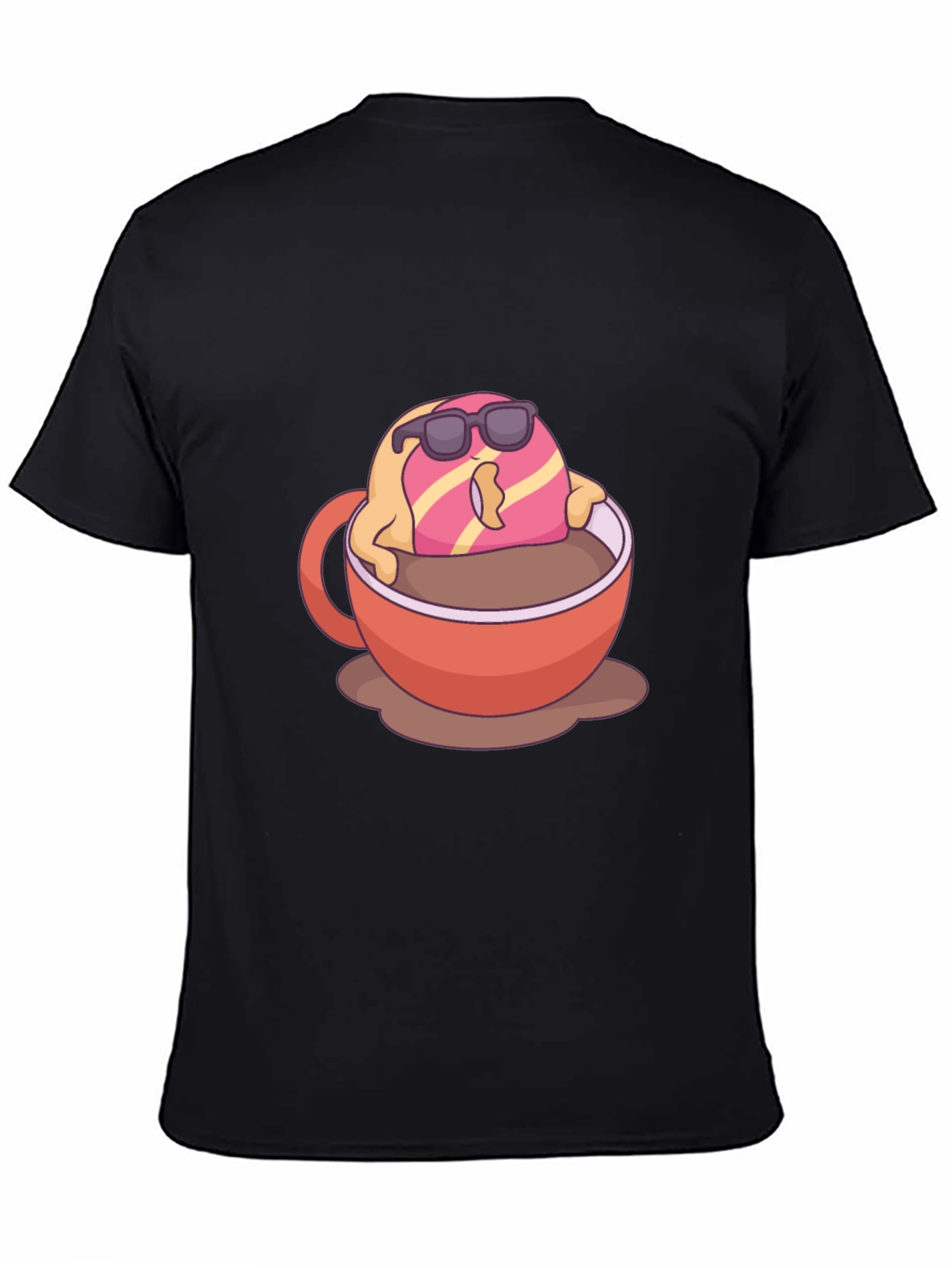 Cool Donut in Coffee Graphic T-Shirt