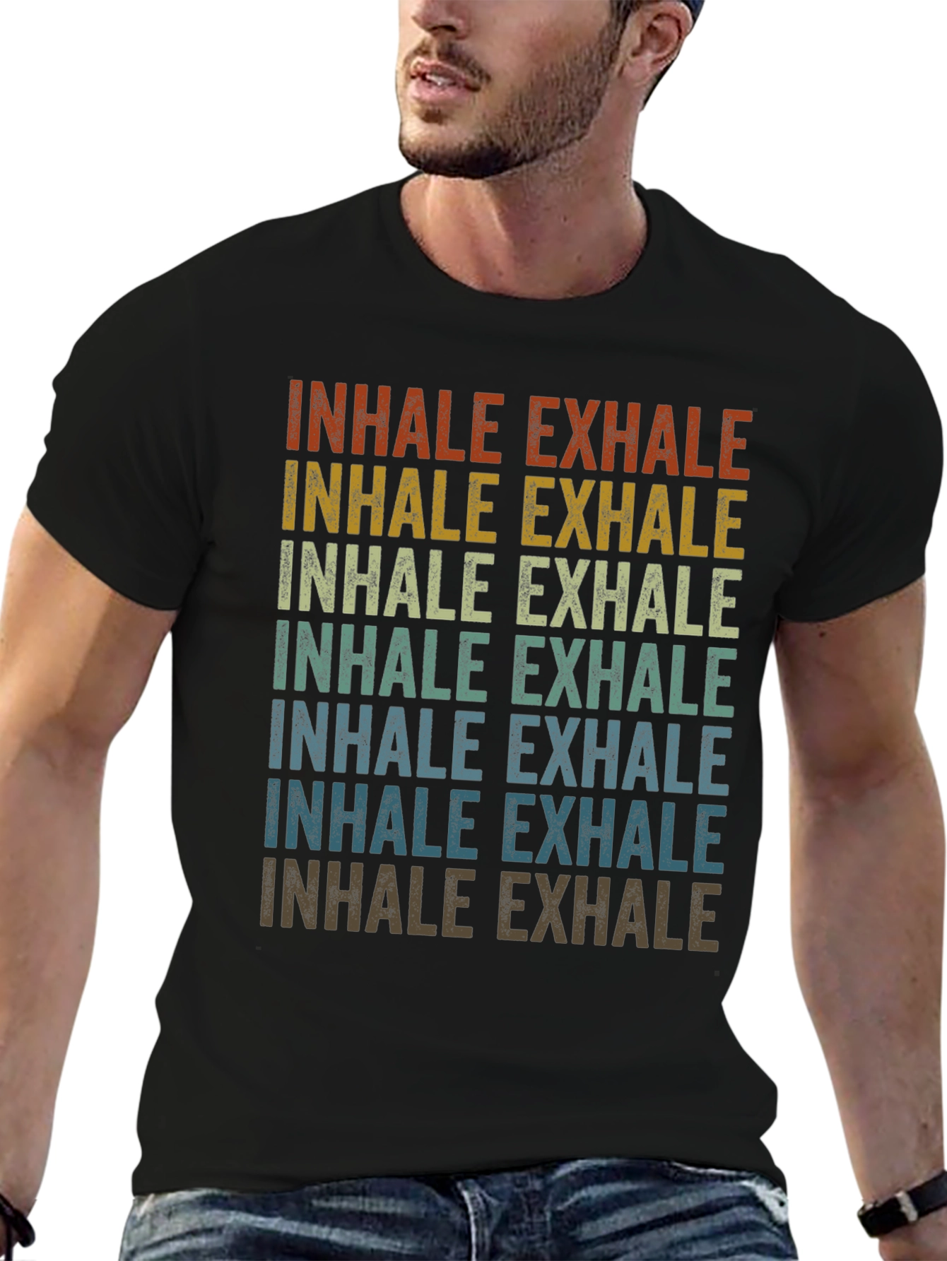 Inhale Exhale Retro Graphic T-Shirt