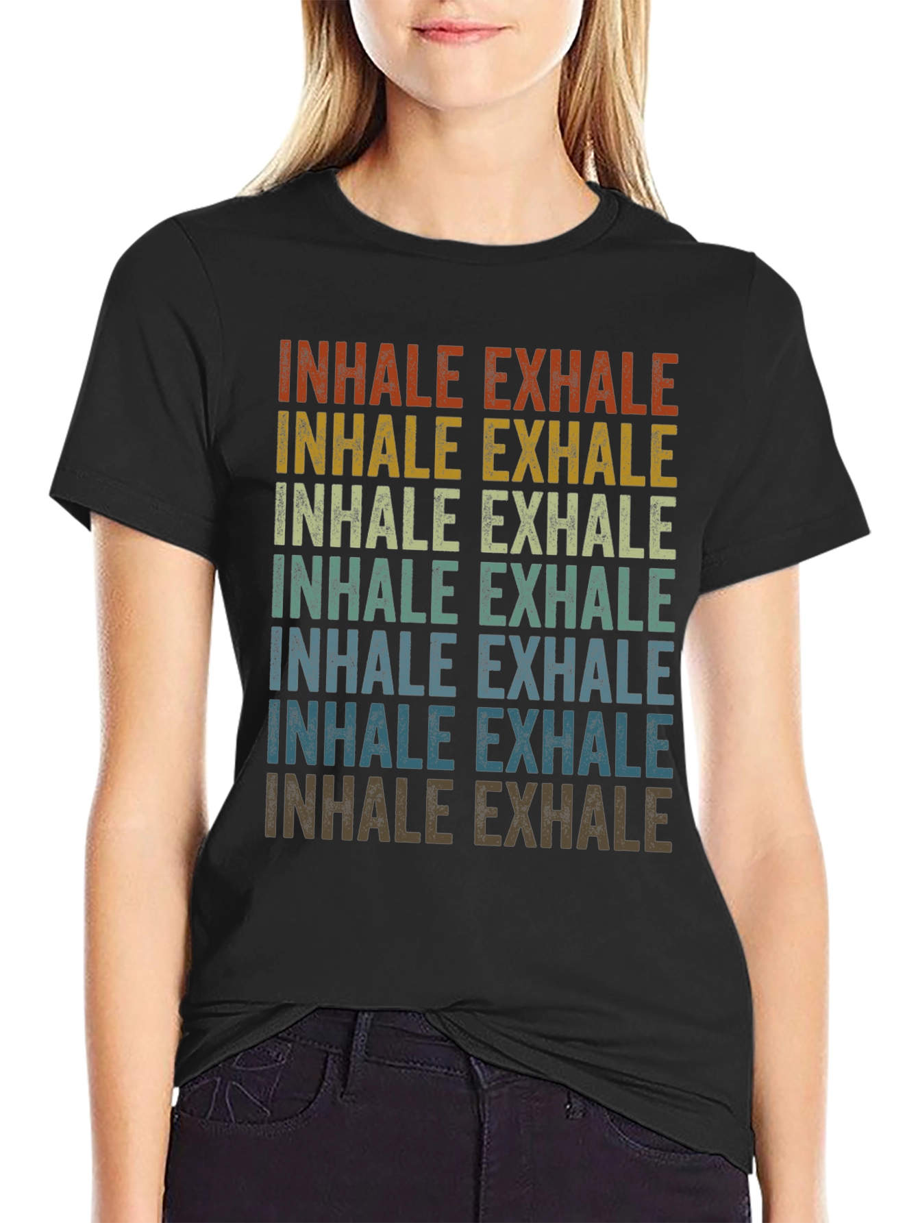 Inhale Exhale Retro Graphic T-Shirt