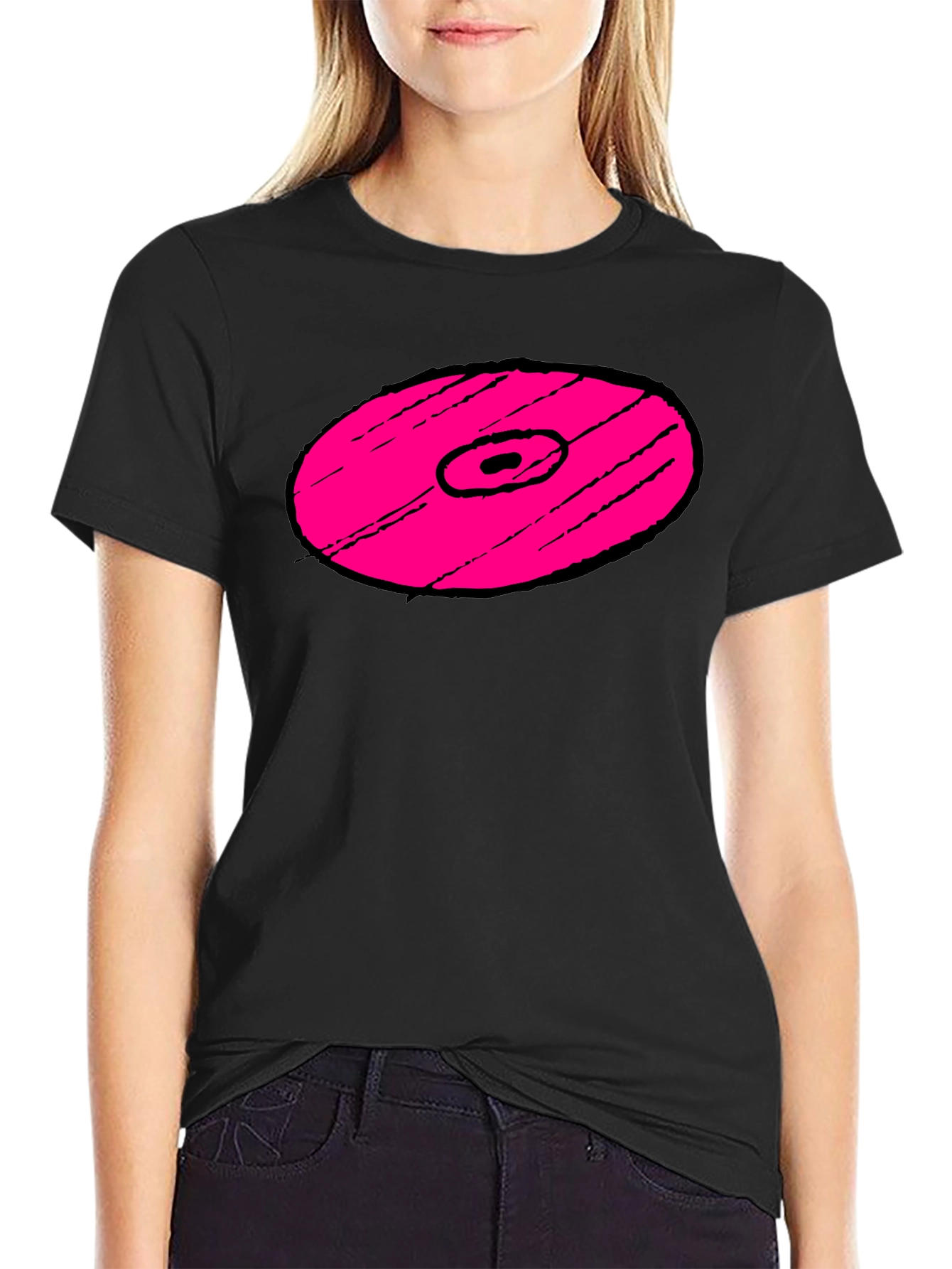 Pink Vinyl Record Graphic T-Shirt