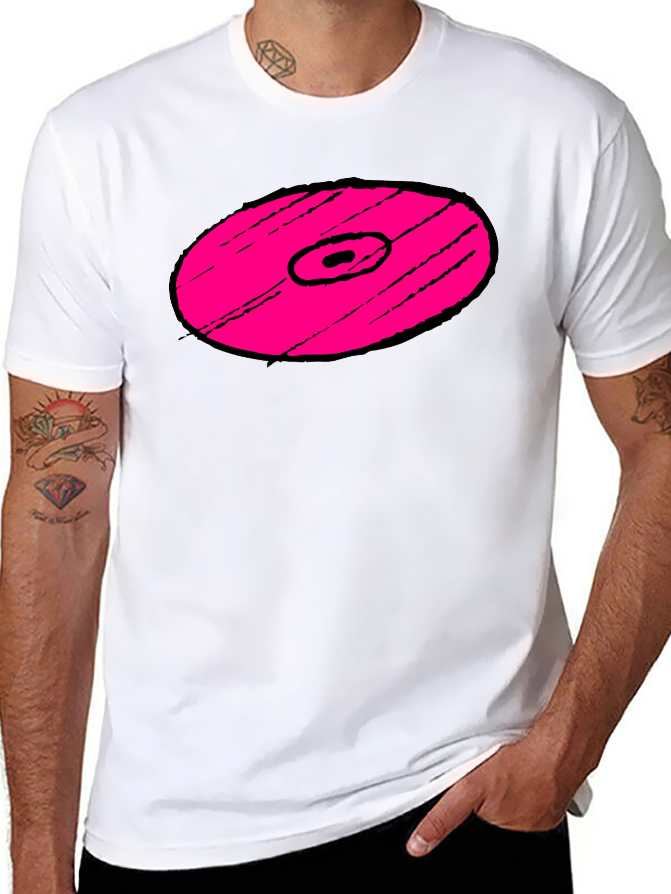 Pink Vinyl Record Graphic T-Shirt