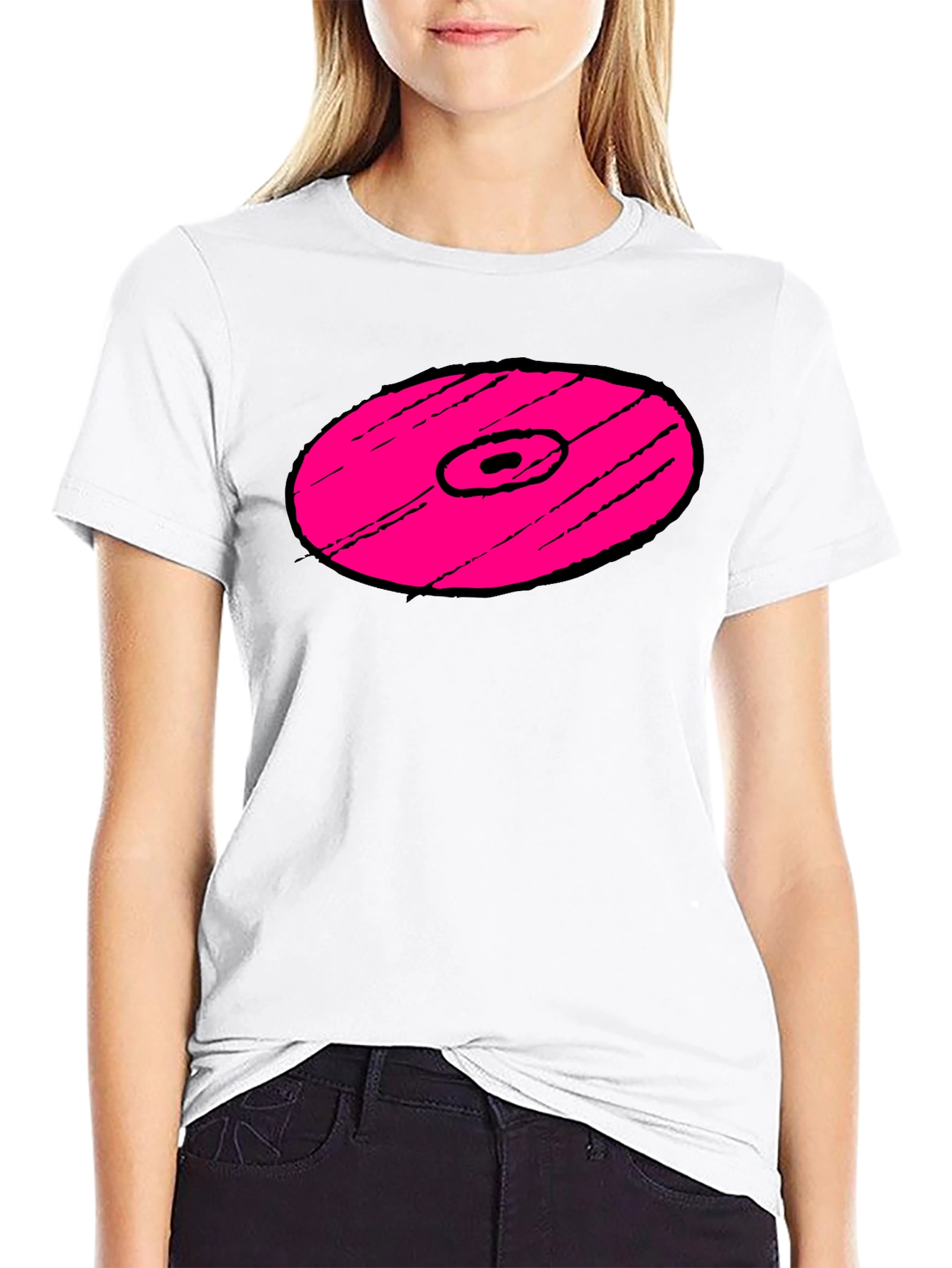 Pink Vinyl Record Graphic T-Shirt