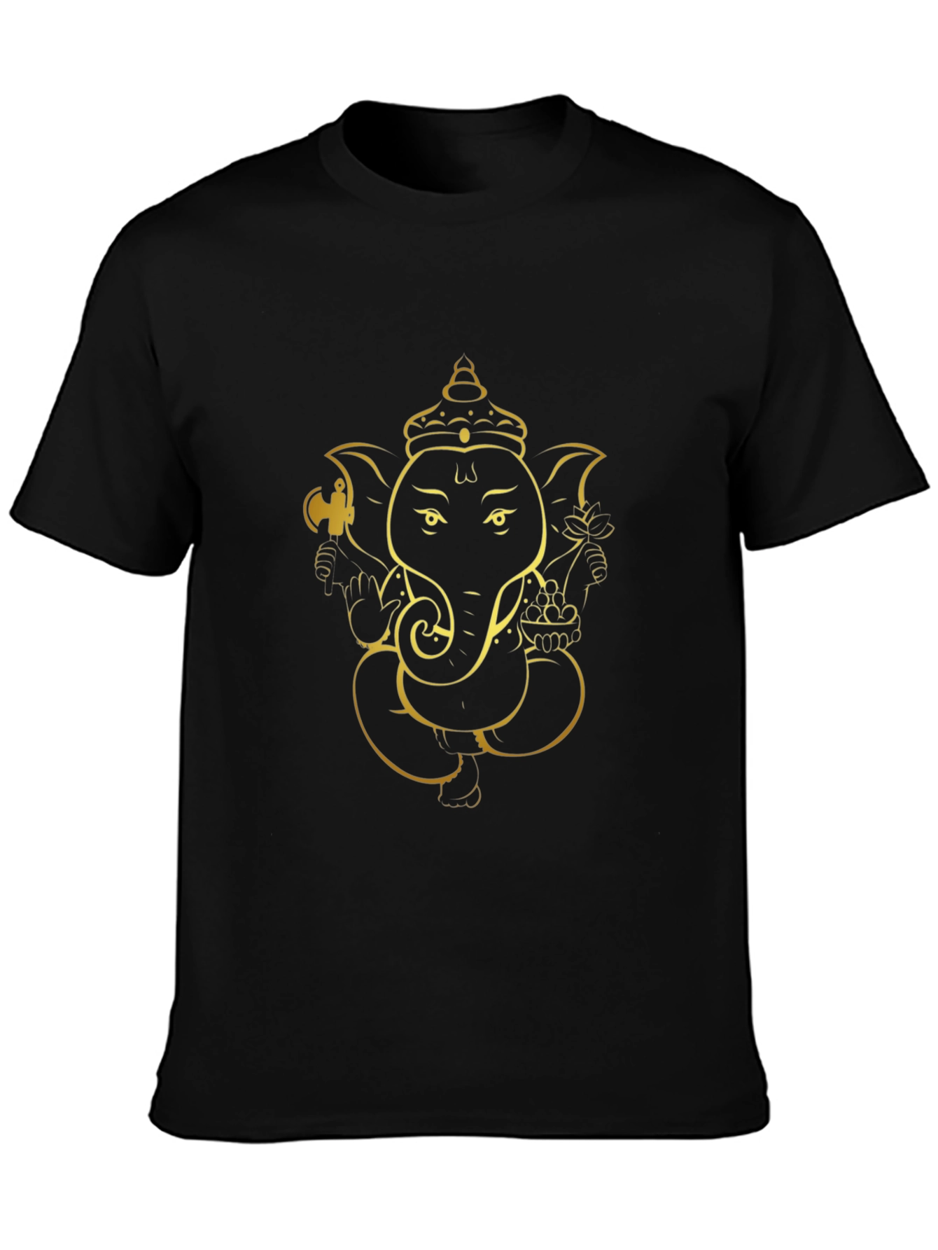 Ganesh Graphic Tee - Black Cotton Blend