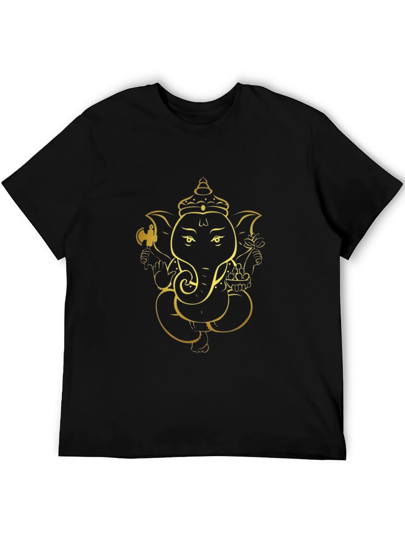 Ganesh Graphic Tee - Black Cotton Blend