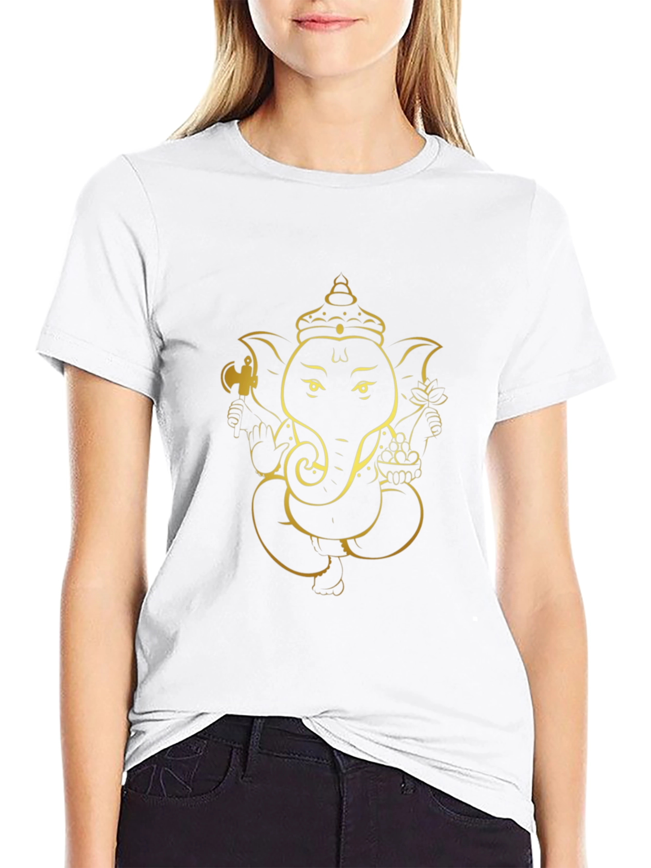 Ganesh Graphic Tee - Black Cotton Blend