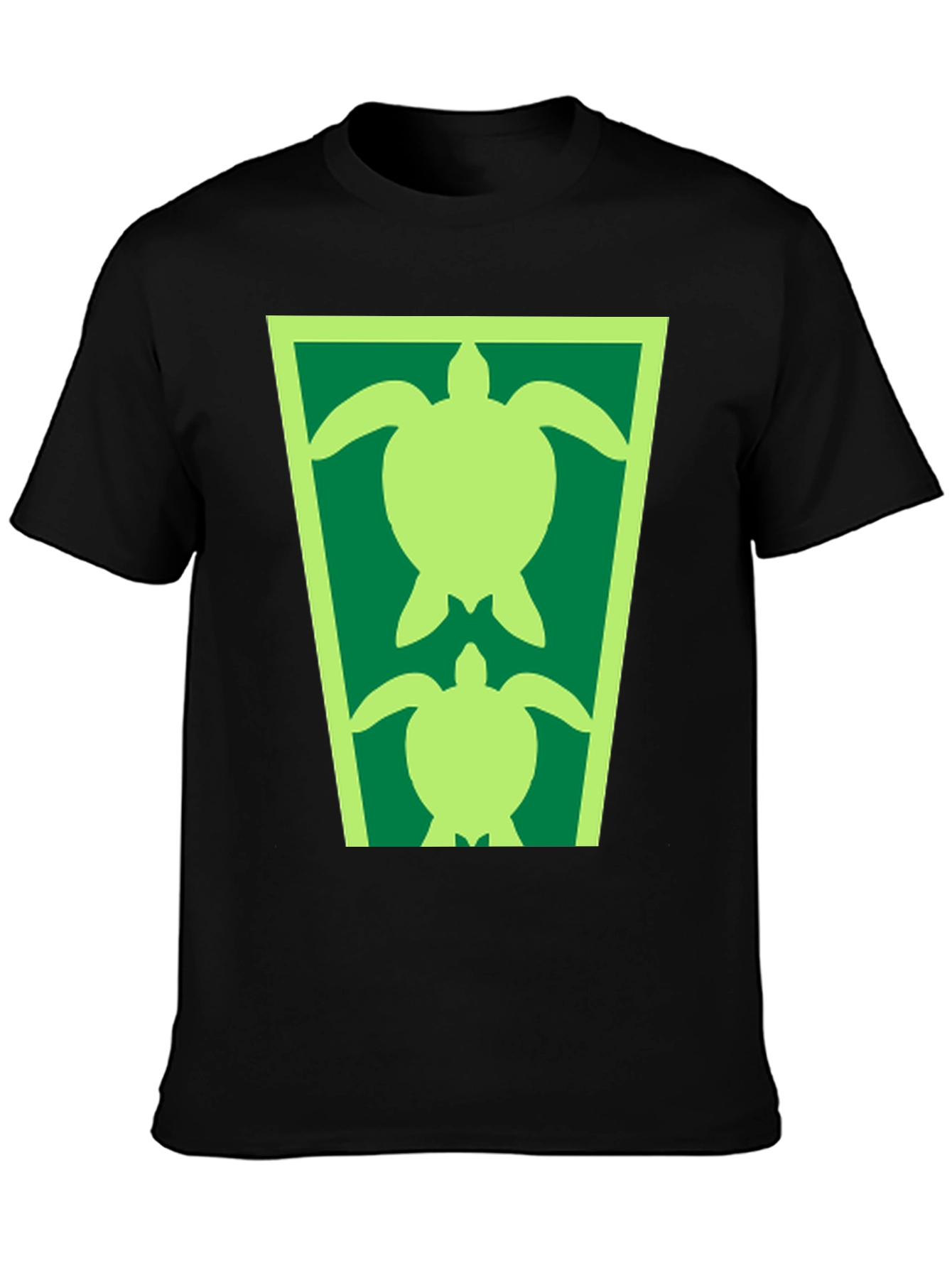 Turtle Graphic Tee - Black Cotton Blend