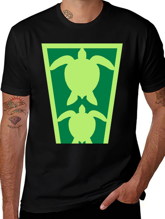 Turtle Graphic Tee - Black Cotton Blend