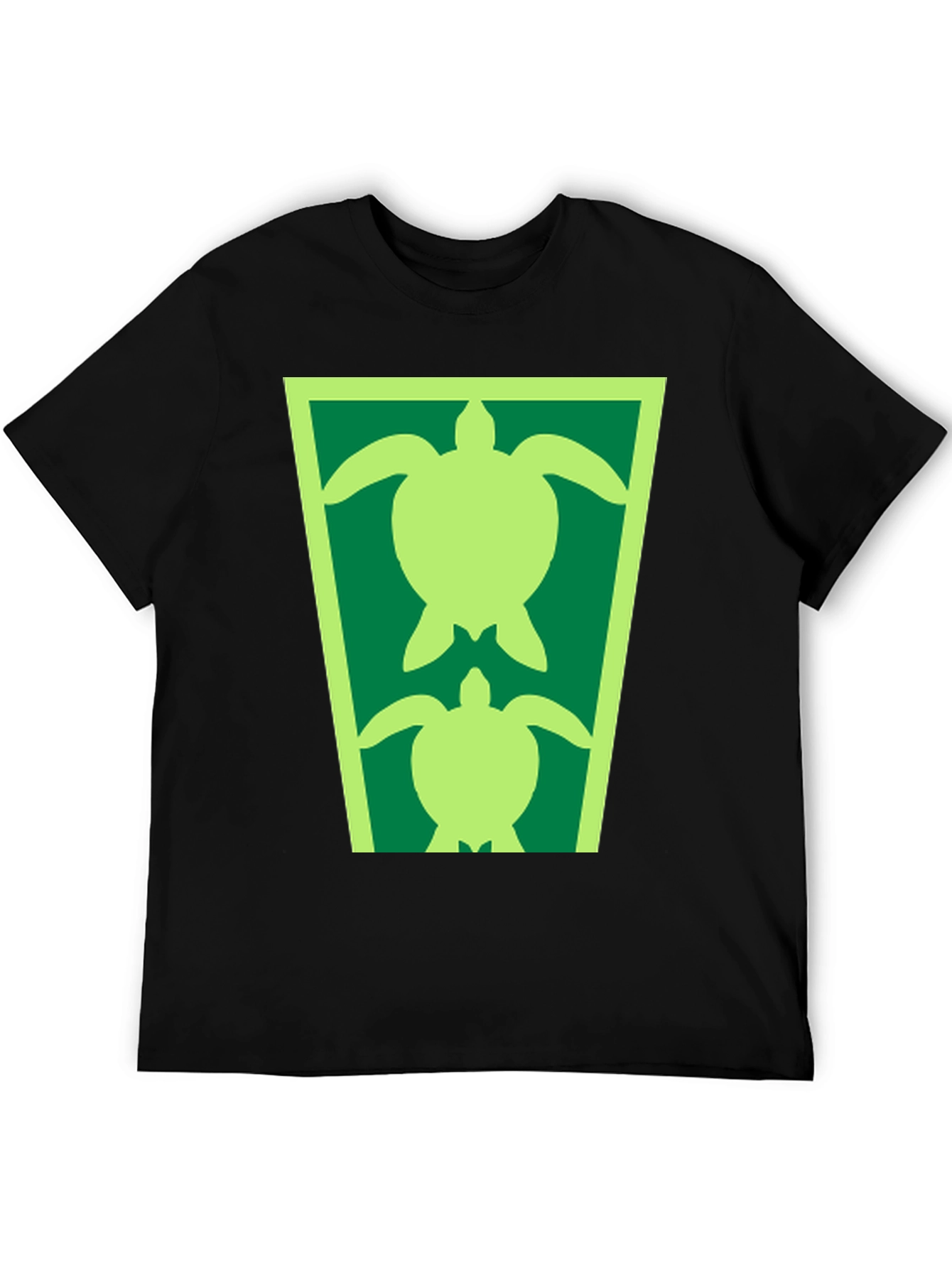 Turtle Graphic Tee - Black Cotton Blend