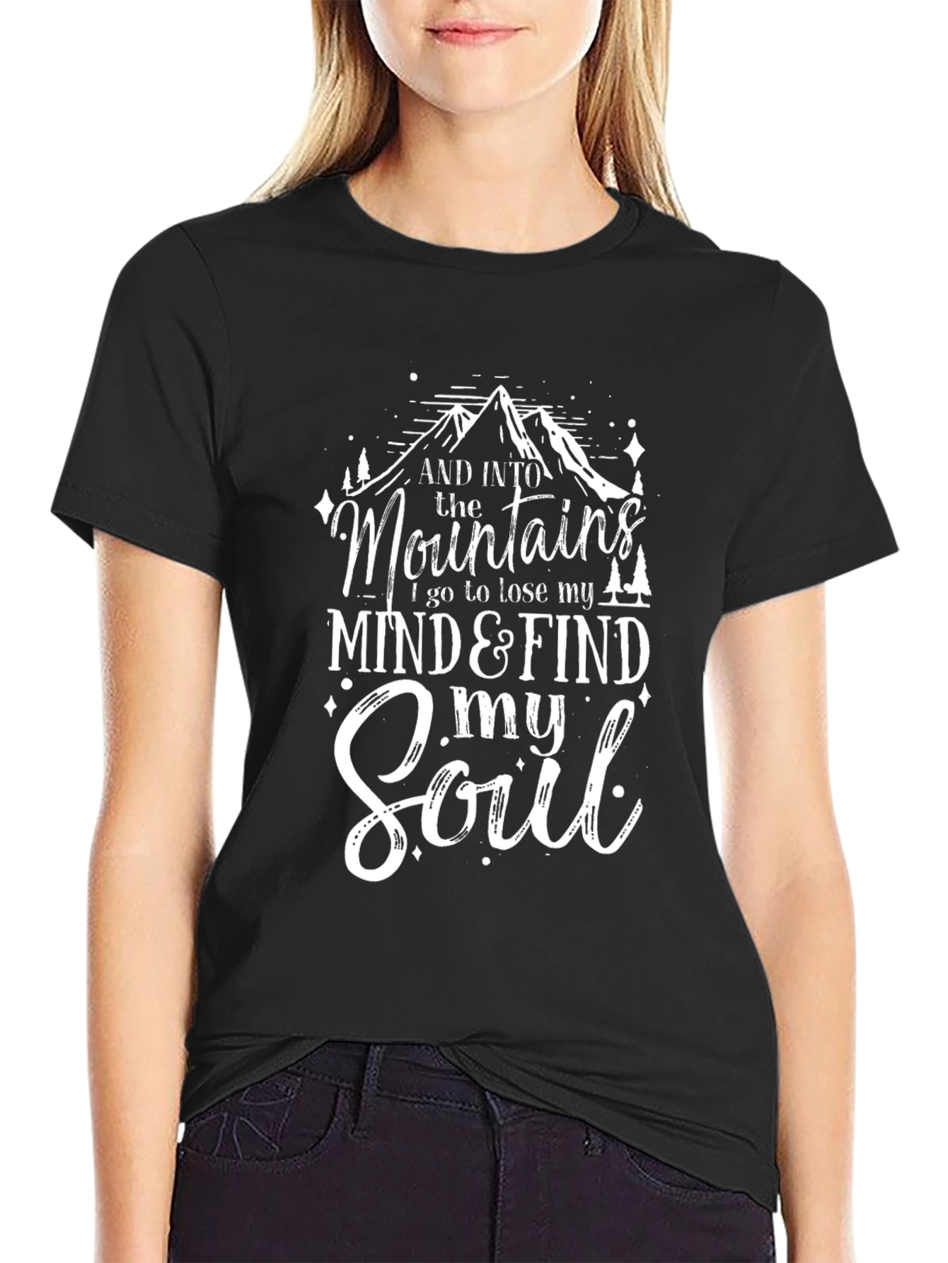 Mountains & Soul Graphic T-Shirt - Black