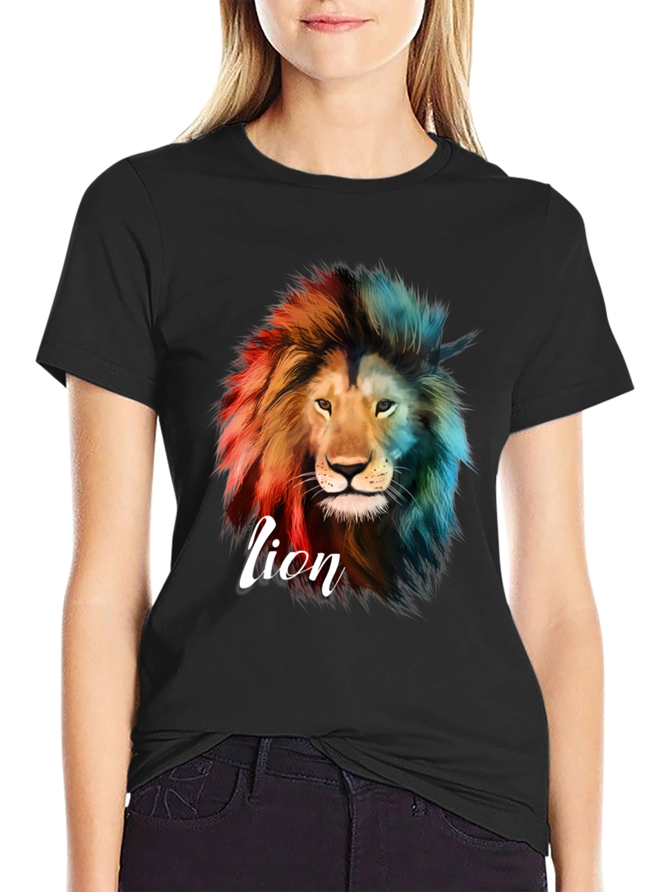 Lion Graphic Print T-Shirt - Bold Statement Tee