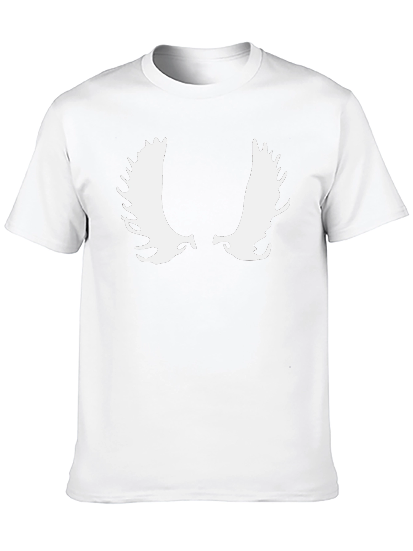 Moose Antler Graphic Tee - Black Cotton Casual T-Shirt
