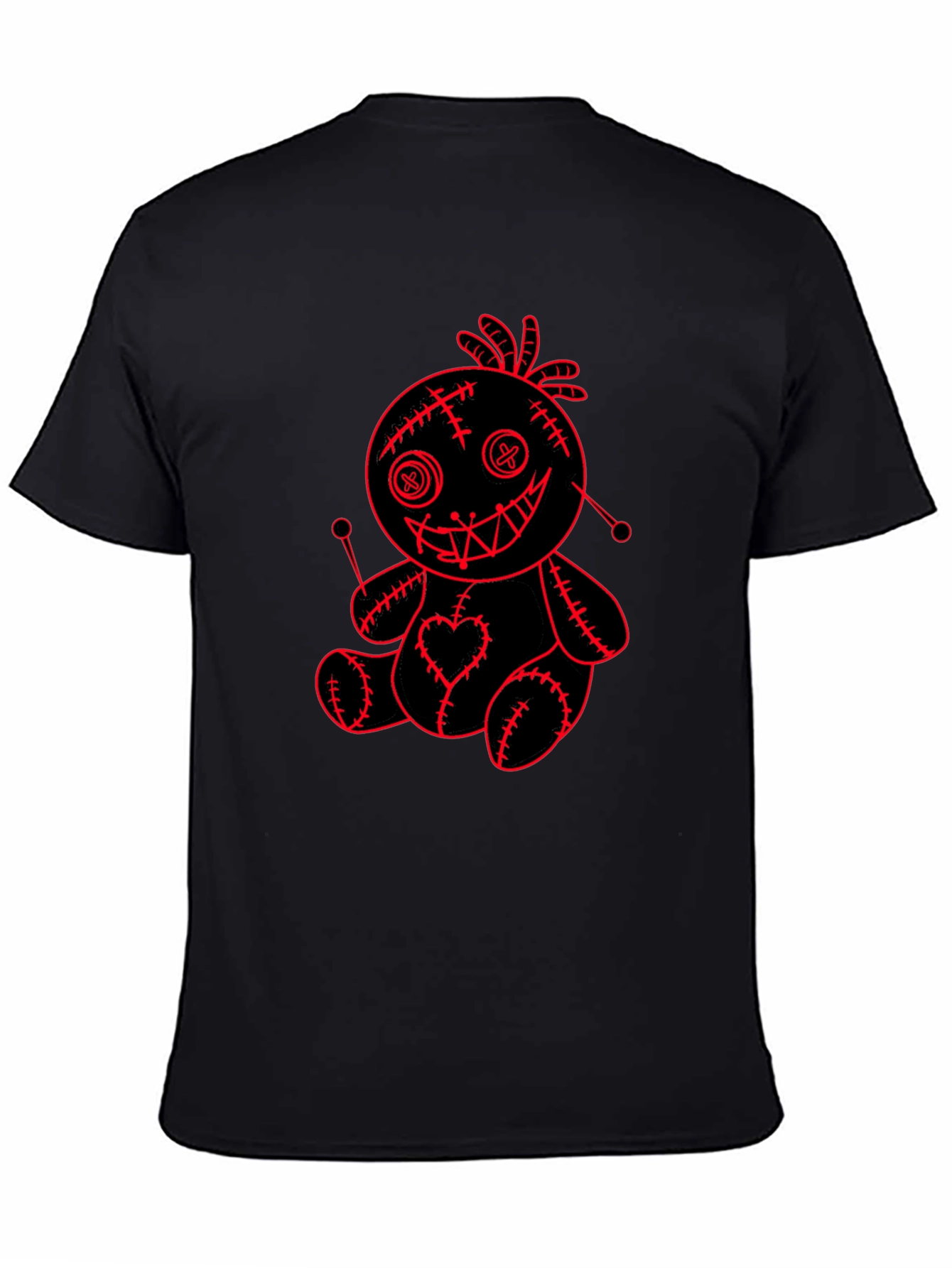 Voodoo Doll Graphic Tee - Black Cotton