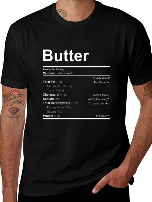 Butter Nutrition Facts Funny Graphic T-Shirt