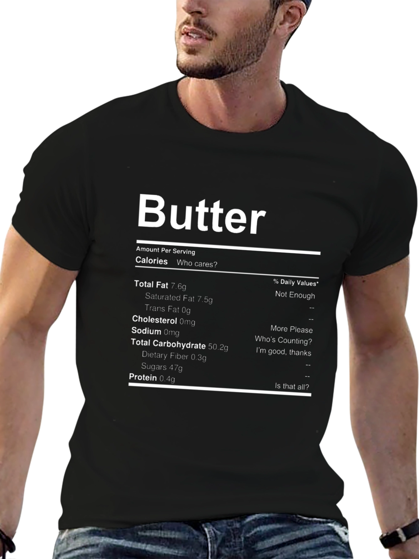Butter Nutrition Facts Funny Graphic T-Shirt