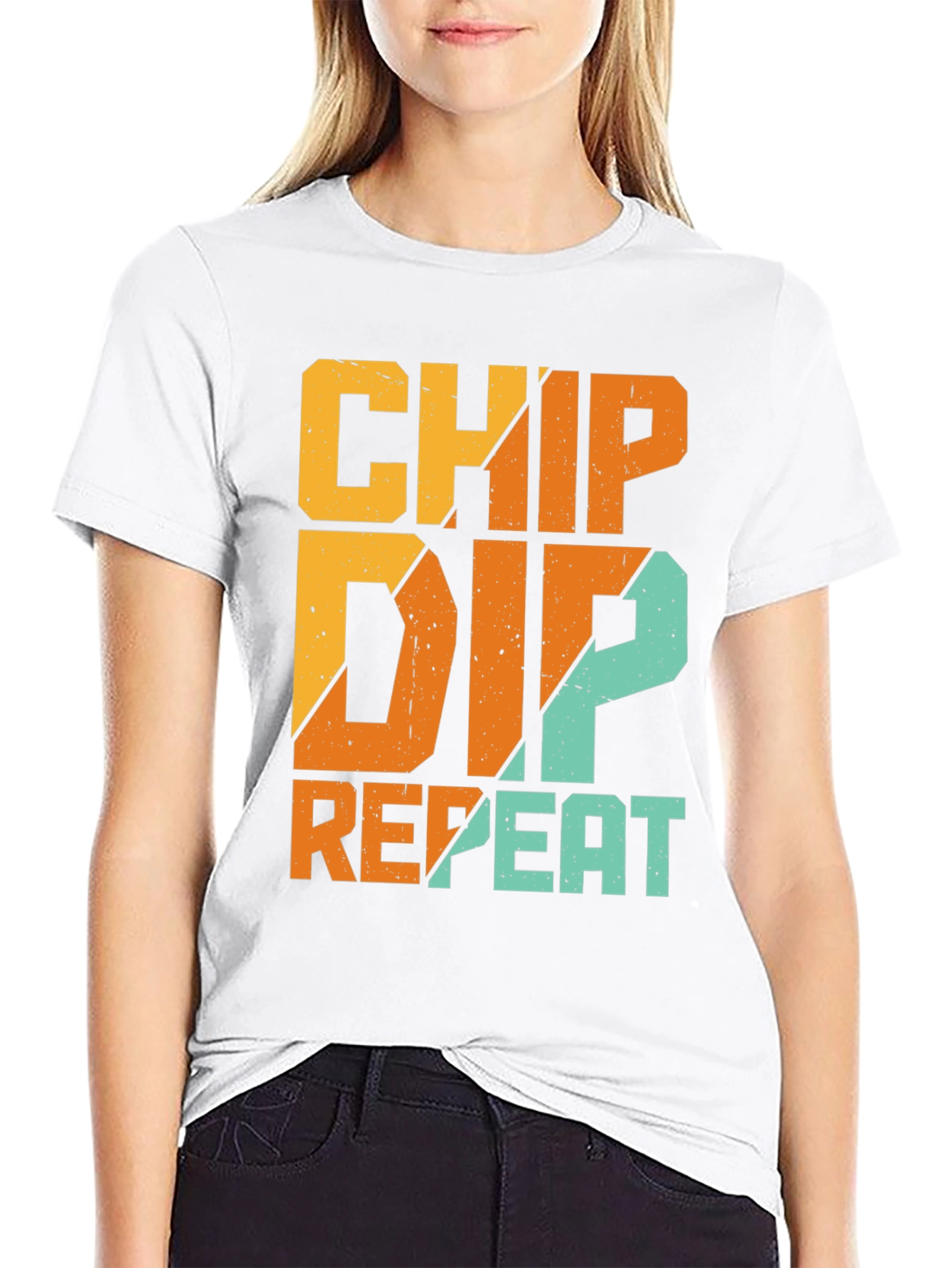 Chip Dip Repeat T-Shirt - Funny Foodie Tee