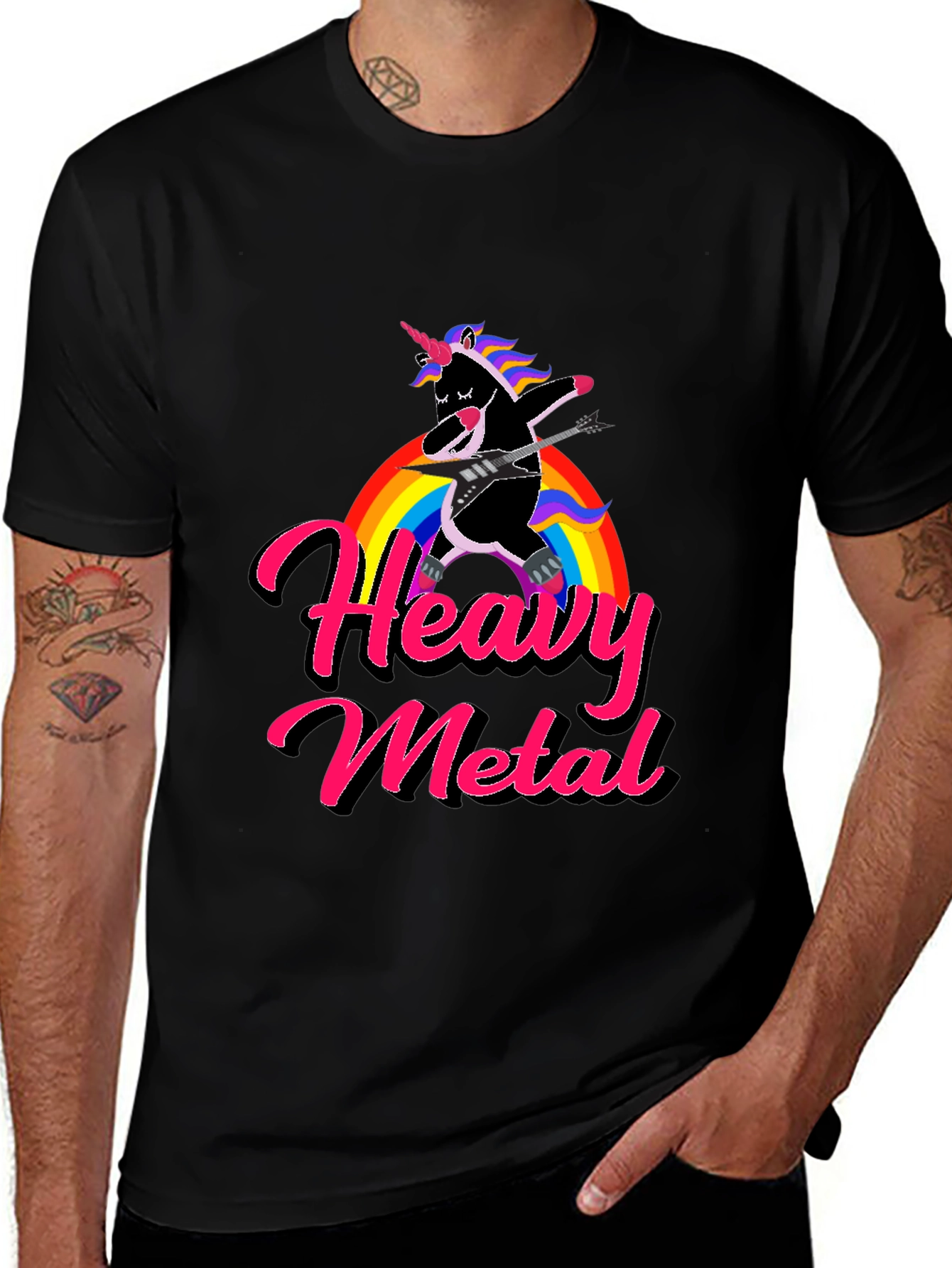 Unicorn Heavy Metal Rainbow T-Shirt