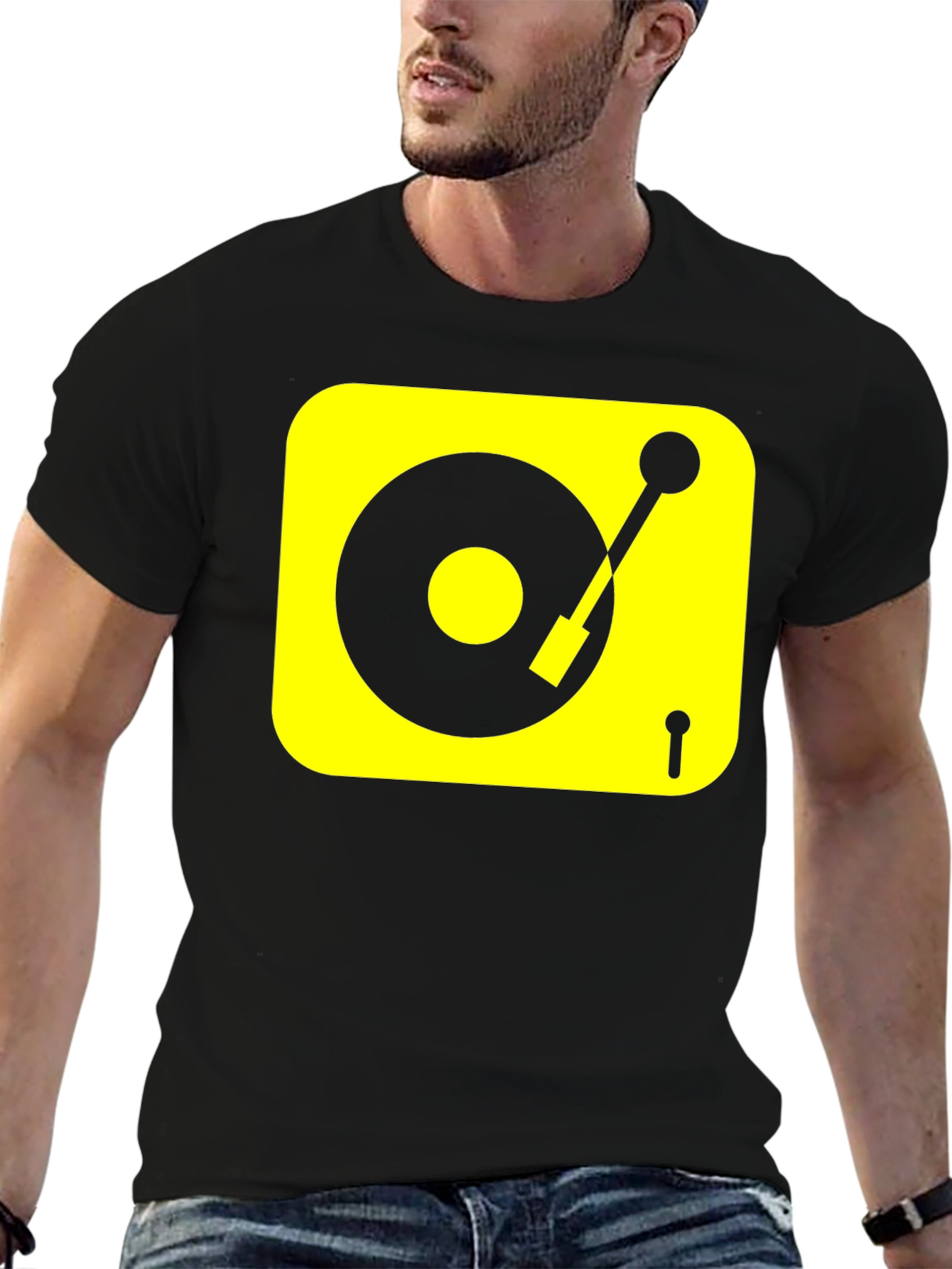 DJ Turntable Graphic Tee - Black
