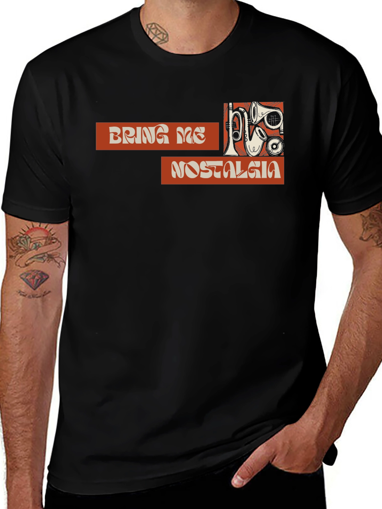 Retro Bring Me Nostalgia Black T-Shirt