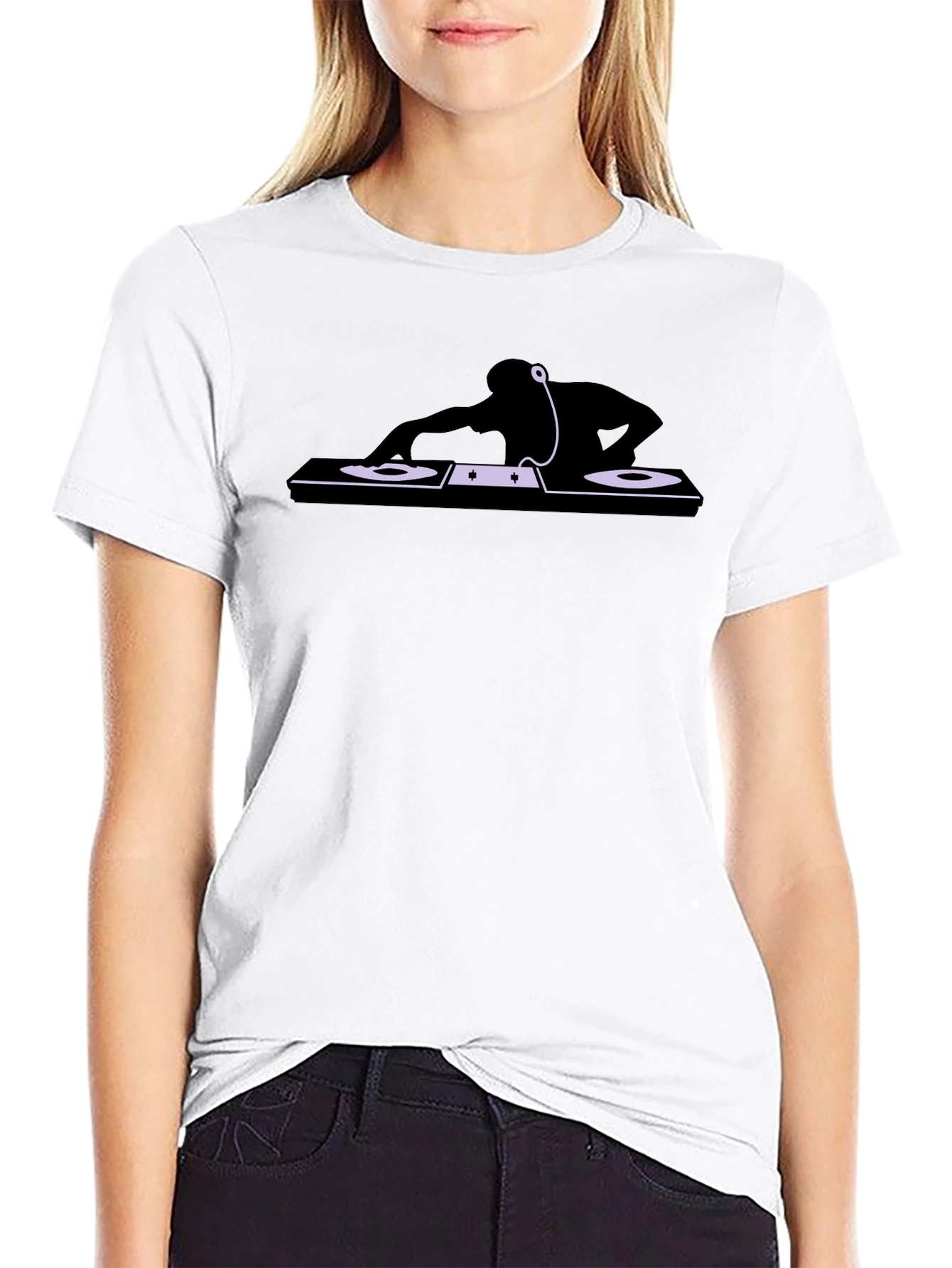 DJ Turntable Graphic Tee - Black Casual Shirt