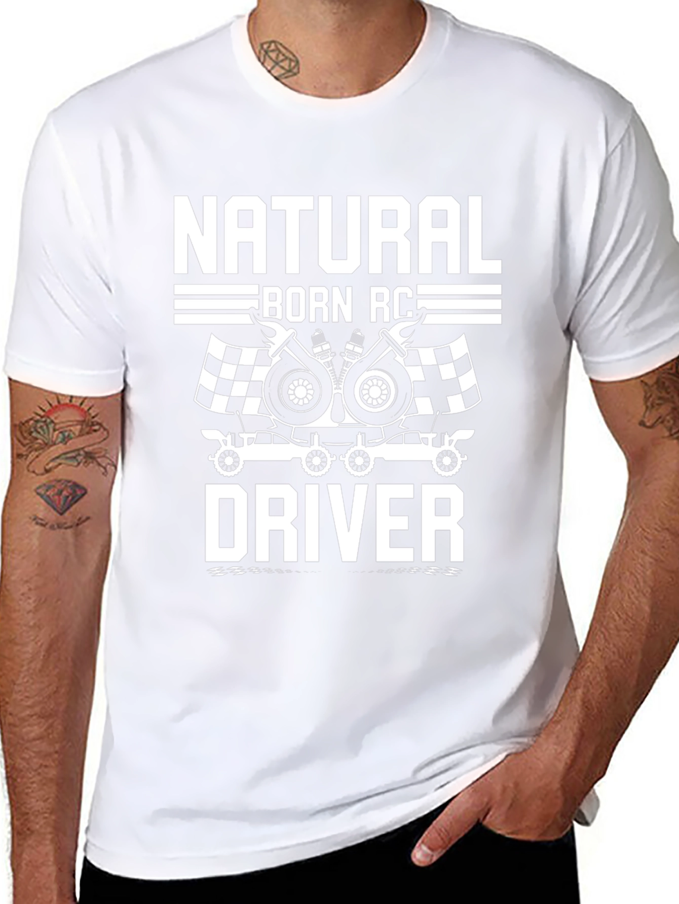 Natural Born RC Driver Black Graphic Tee